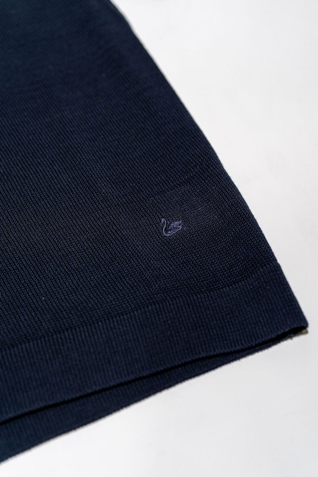 Merz b. Schwanen KNITPOLO02 1962 Cotton Polo Shirt - Dark Navy