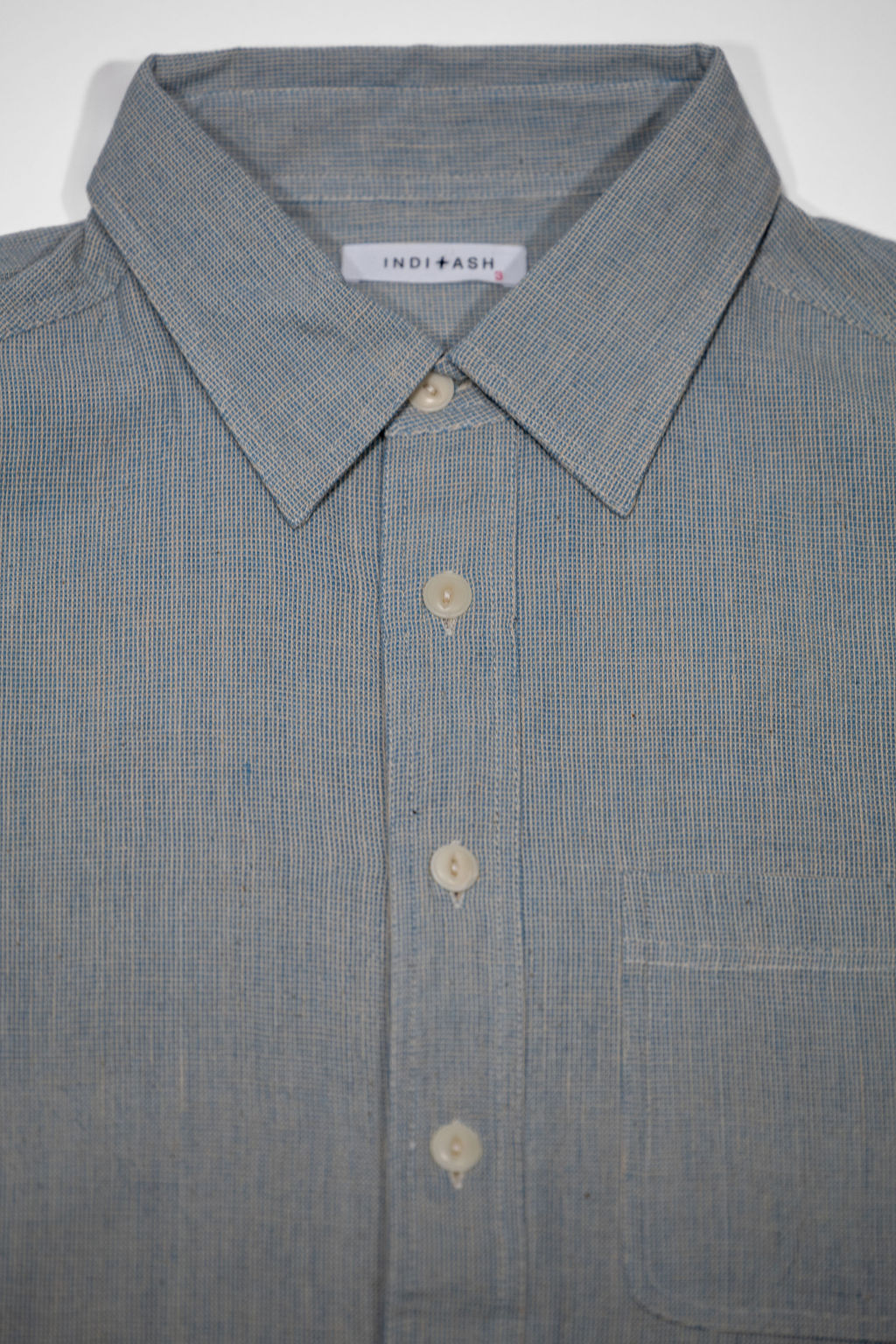 Indi + Ash Marc Shirt Handwoven Kala Cotton - End on End Indigo/Natural