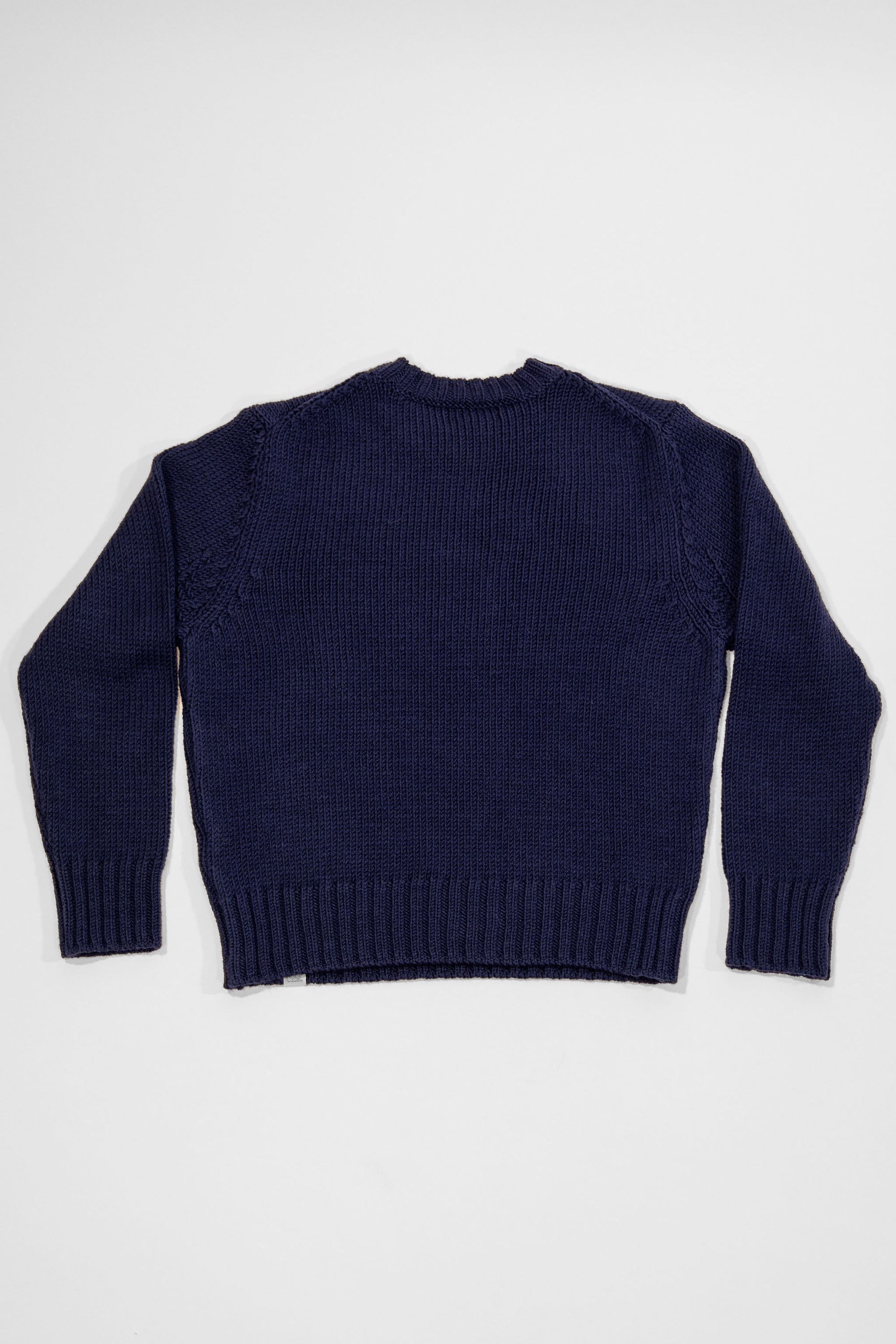 Merz b. Schwanen CREWKNIT01CTM Chunky Cropped Merino Wool Sweater - Ink Blue
