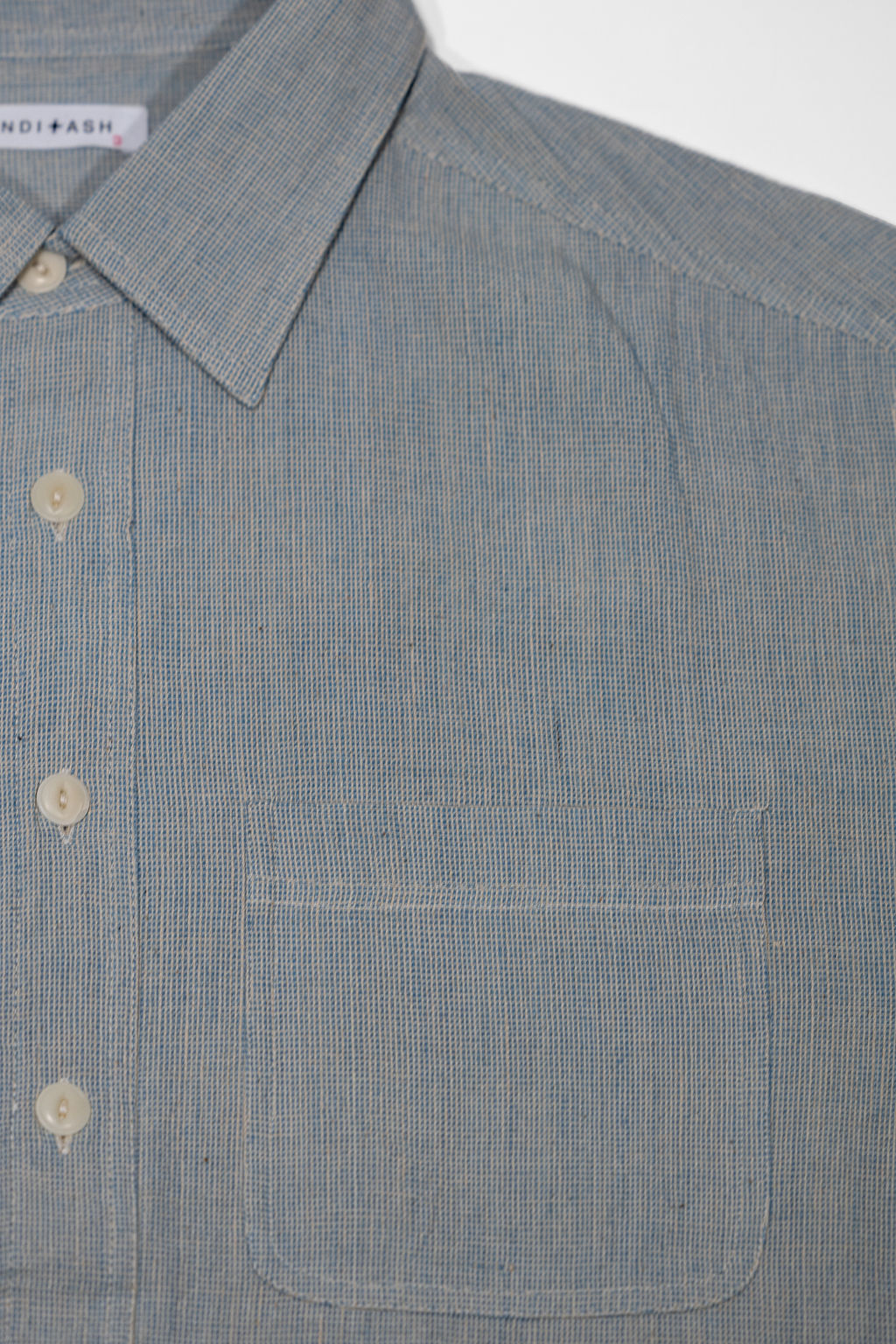 Indi + Ash Marc Shirt Handwoven Kala Cotton - End on End Indigo/Natural