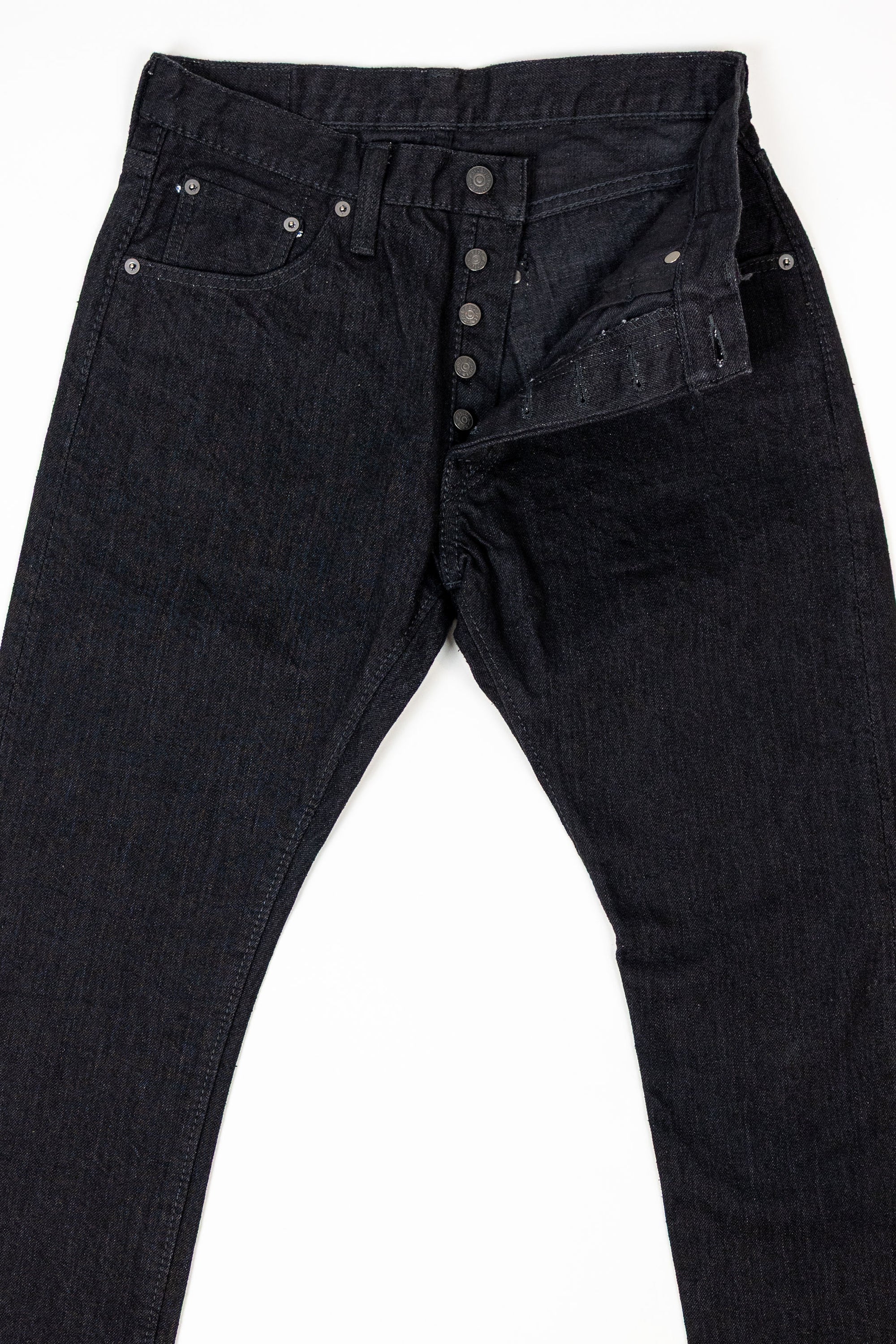 Pure Blue Japan XX-019-BK Relaxed Tapered - 14oz Double Black Denim (Rinsed)