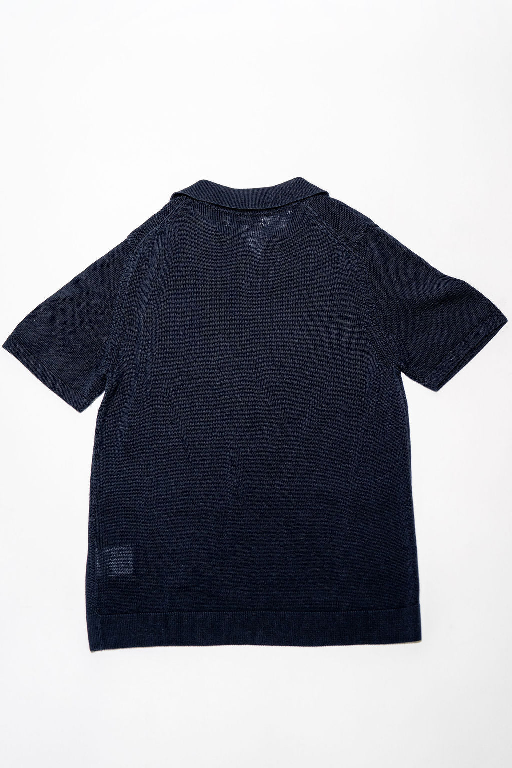 Merz b. Schwanen KNITPOLO02 1962 Cotton Polo Shirt - Dark Navy