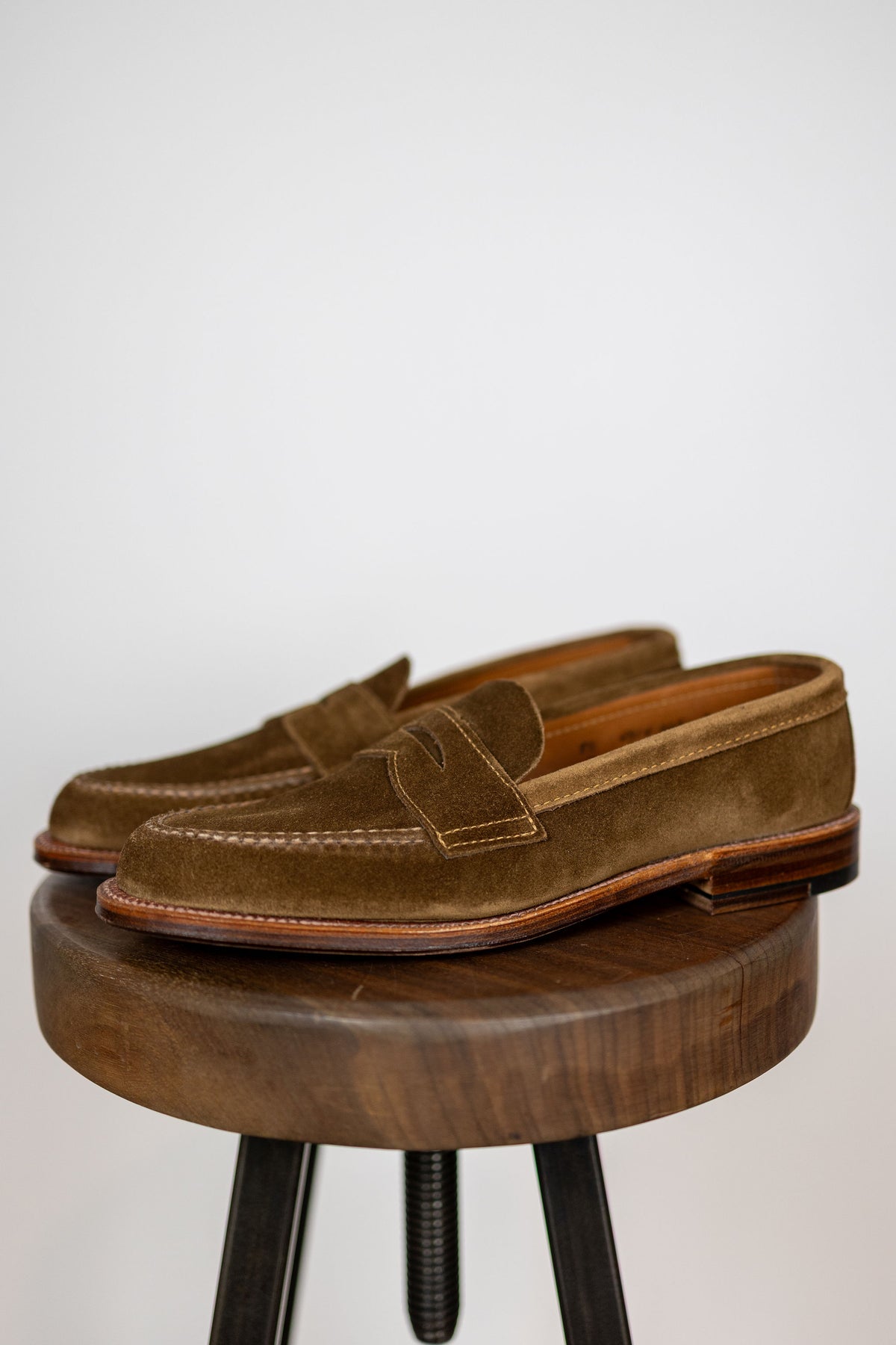 Alden Unlined Leisure Handsewn Penny Loafer LHS - Snuff Suede