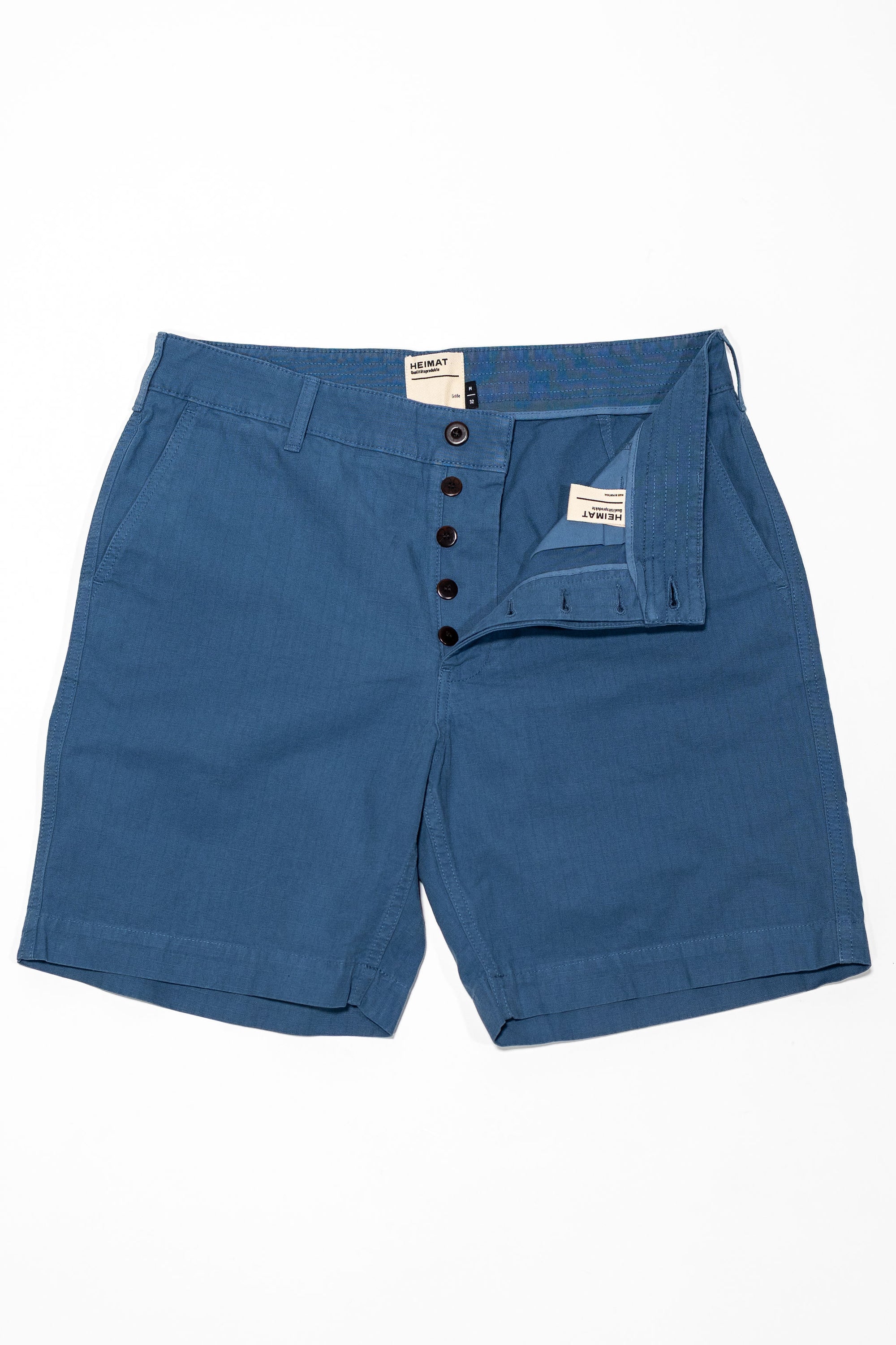 Heimat Textil Journey Short - Trail Blue Rip Stop Cotton