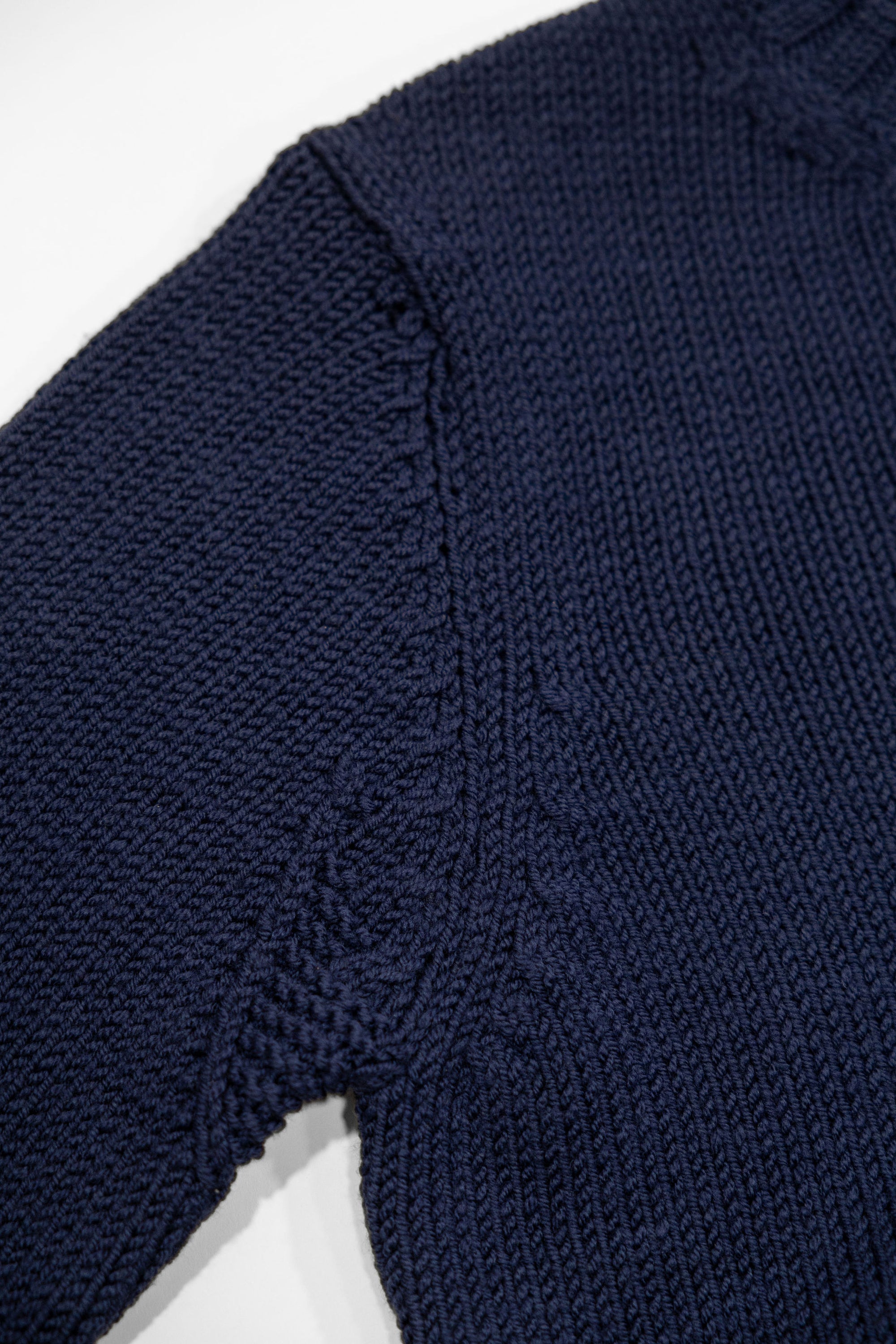 Merz b. Schwanen CREWKNIT01CTM Chunky Cropped Merino Wool Sweater - Ink Blue