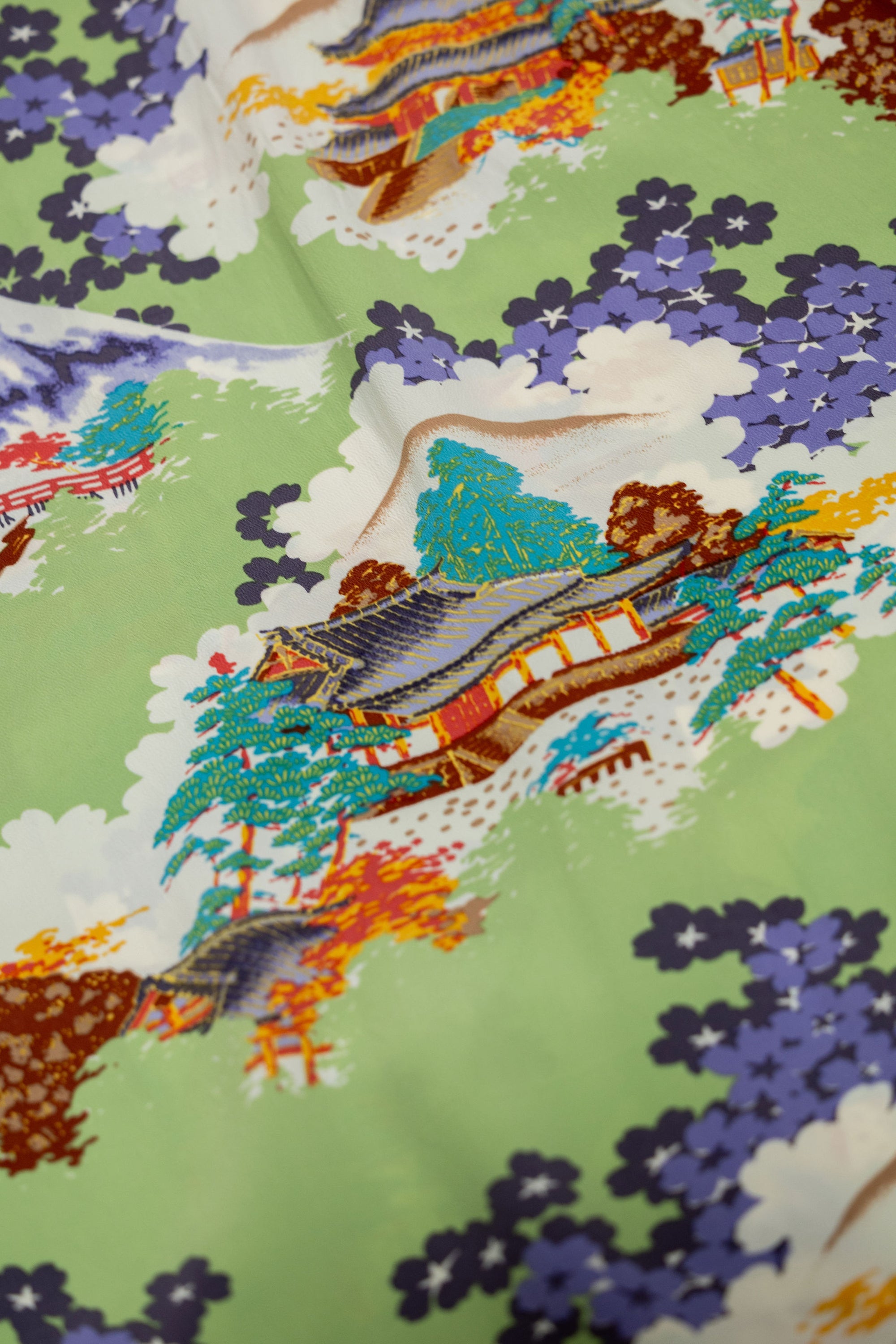 Sun Surf Rayon Hawaiian Shirt “Ancient Capital” - Green