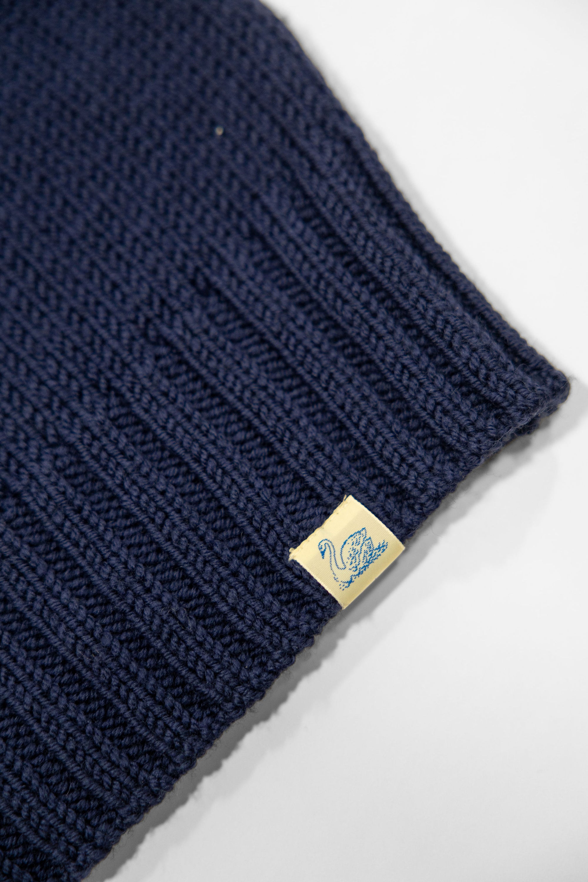 Merz b. Schwanen CREWKNIT01CTM Chunky Cropped Merino Wool Sweater - Ink Blue