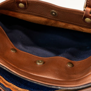 Bleu de Chauffe Folder Business Bag - Amber Brown. close up of inside of the bag
