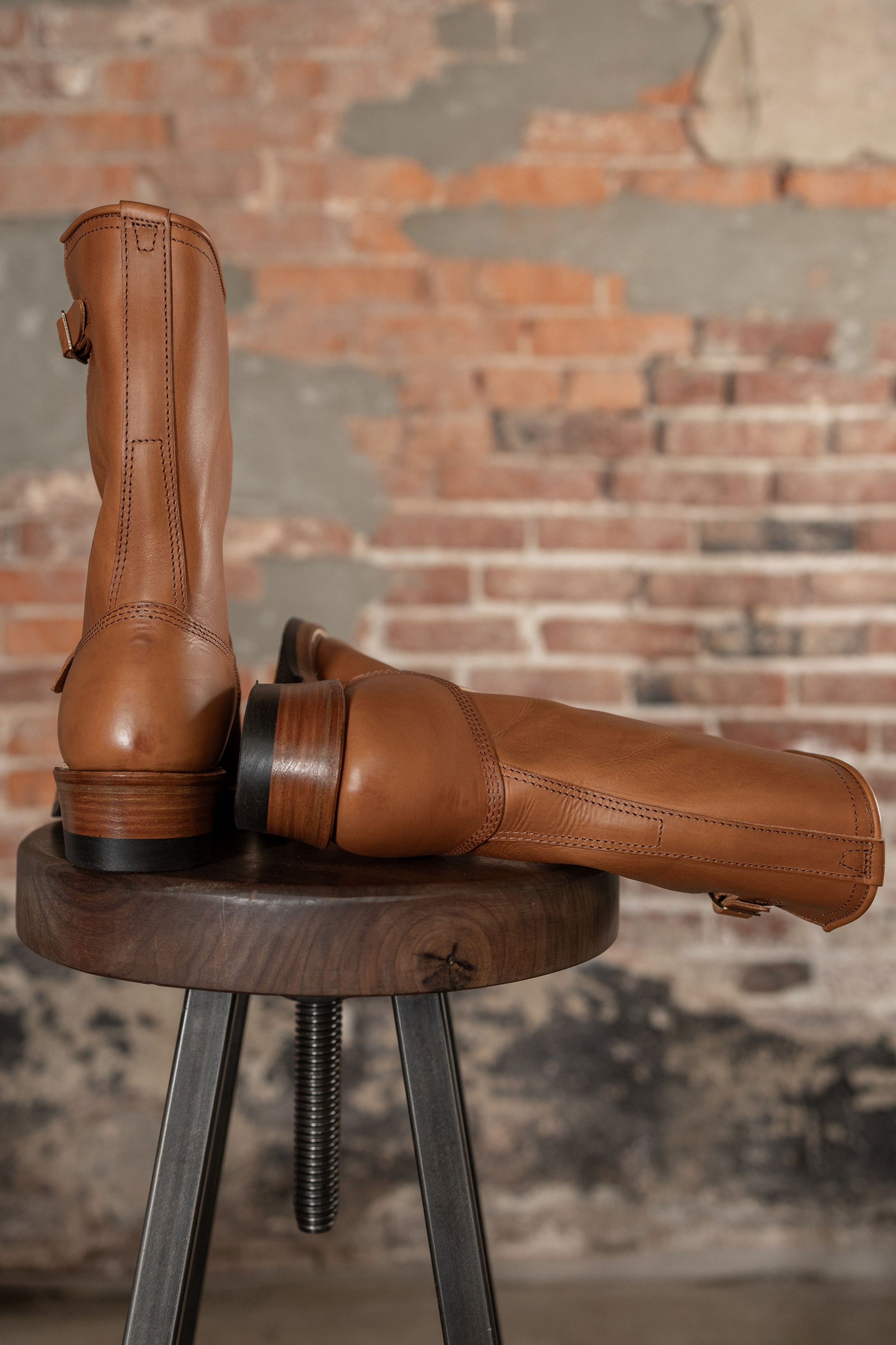 John Lofgren Wabash Engineer Boots - Badalassi Carlo Cognac