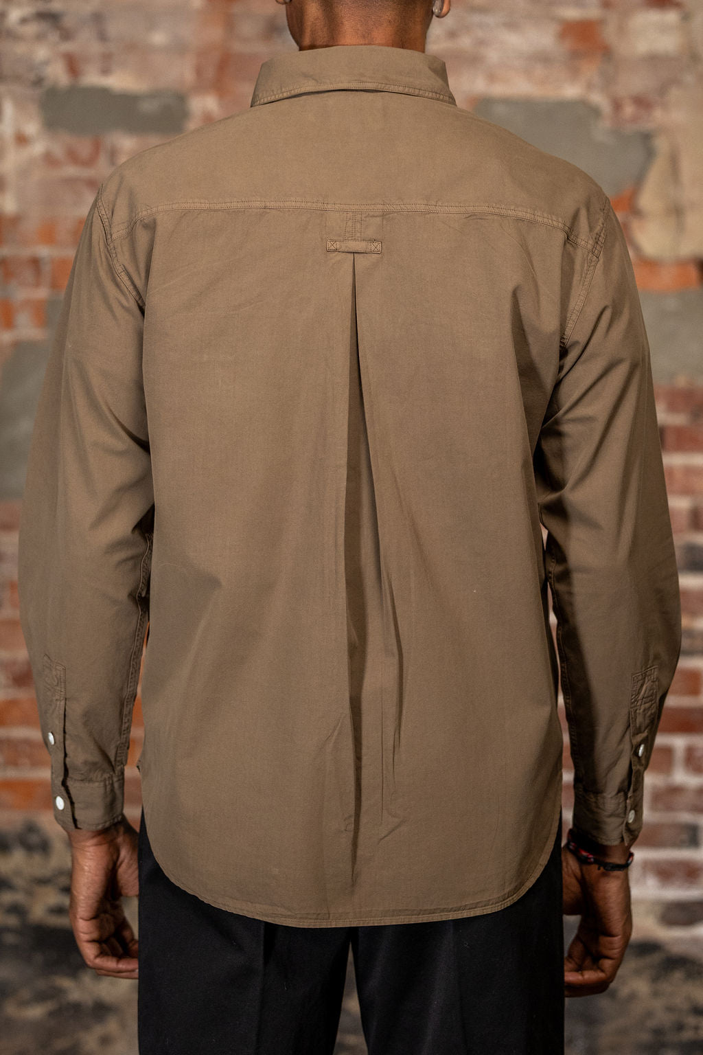 Knickerbocker Atlas Cotton Poplin Shirt - Loden Brown