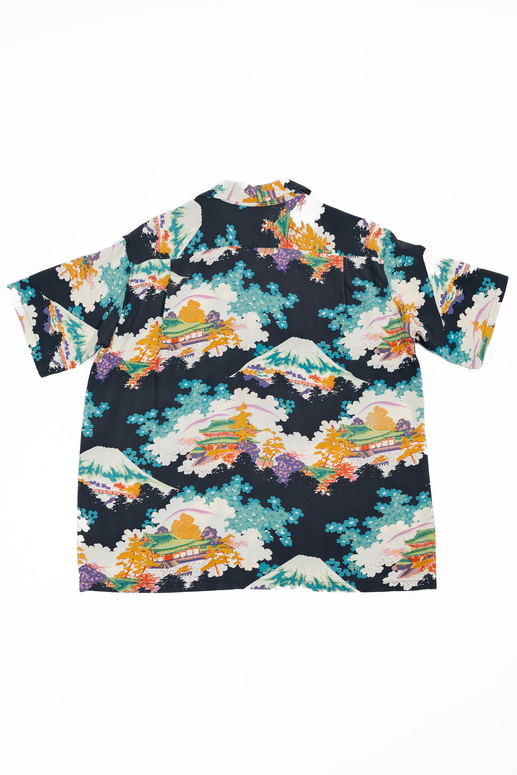 Sun Surf Rayon Hawaiian Shirt “Ancient Capital” - Black