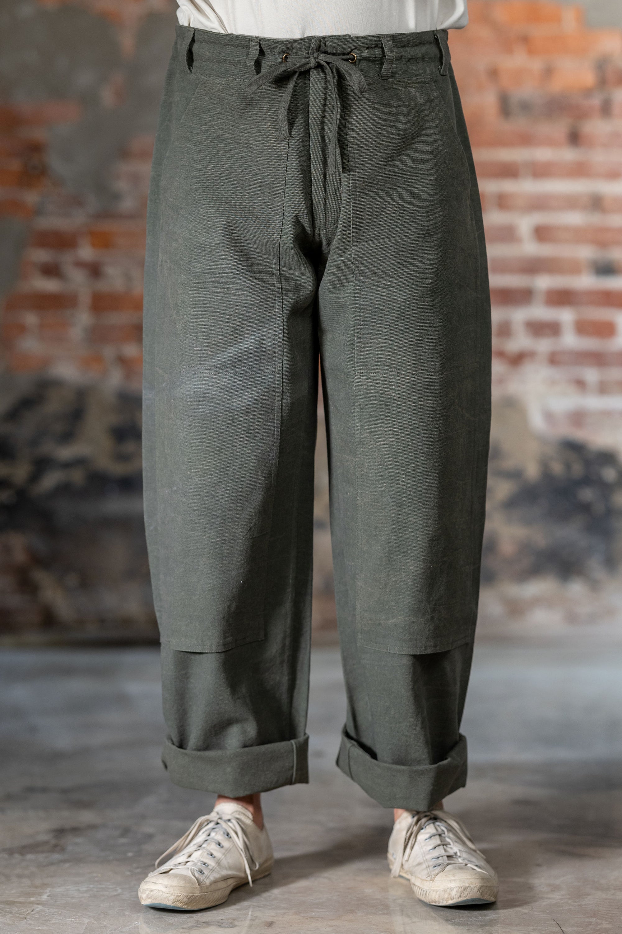 Indi + Ash Raka Pant - Forest Green Crackle Millwoven Canvas