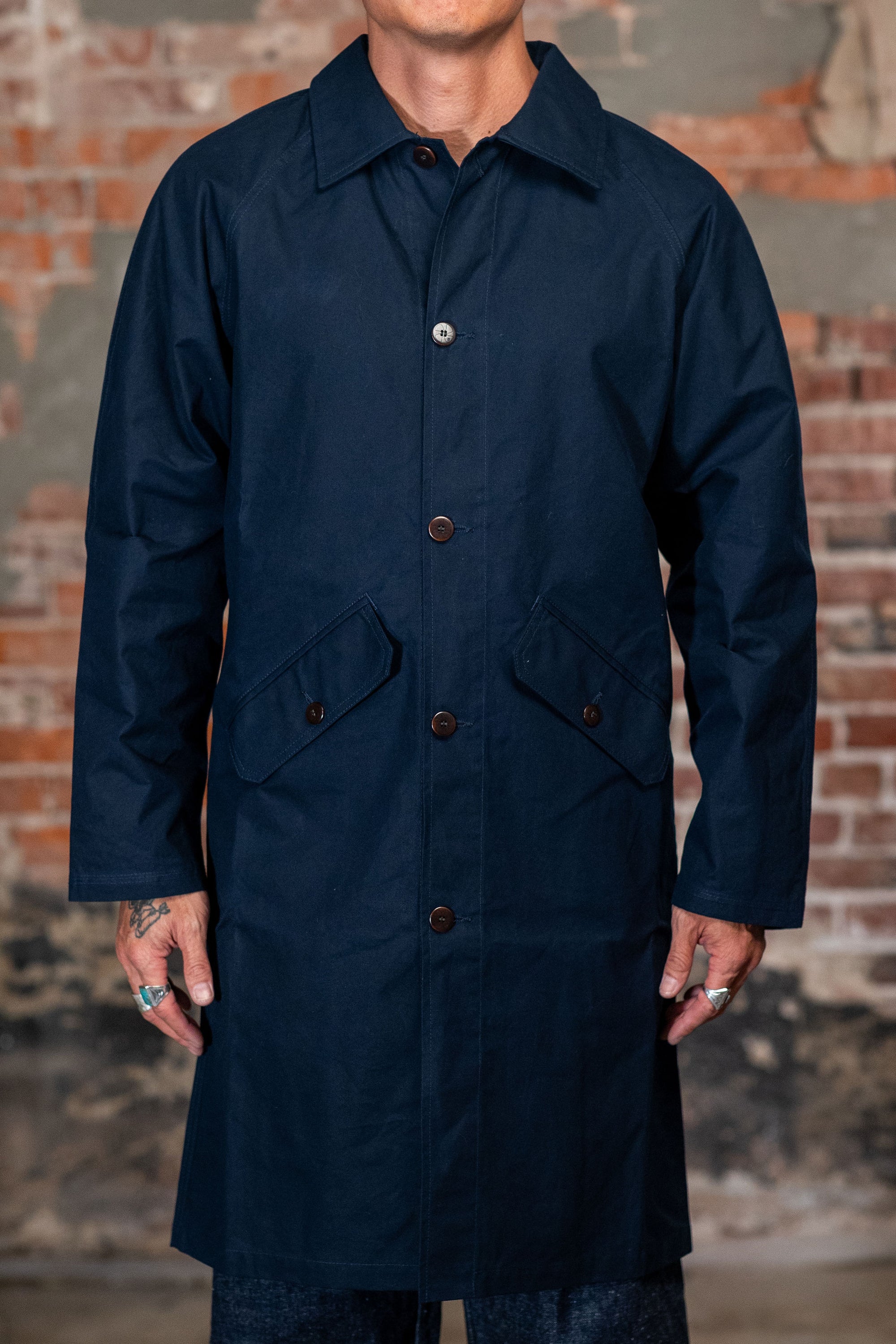 Heimat Textil Journey Coat Long - Ink Dry Wax