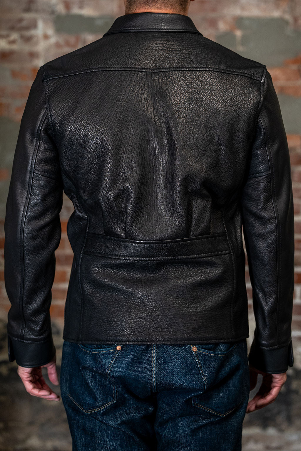 The Flat Head FN-LJ-DS005 Deerskin Sunset Trail Leather Jacket - Black