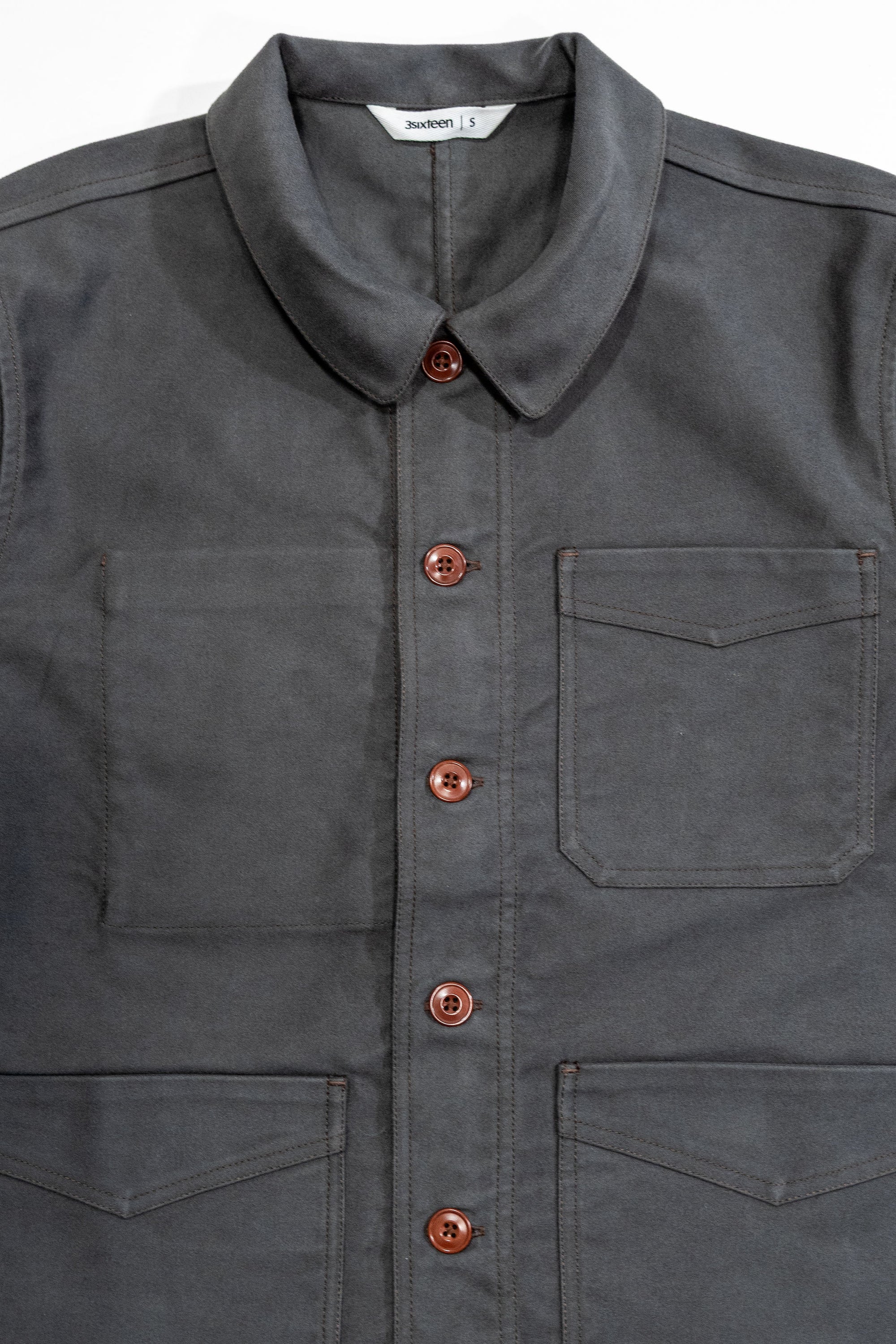 3sixteen French Work Jacket - Grey Moleskin