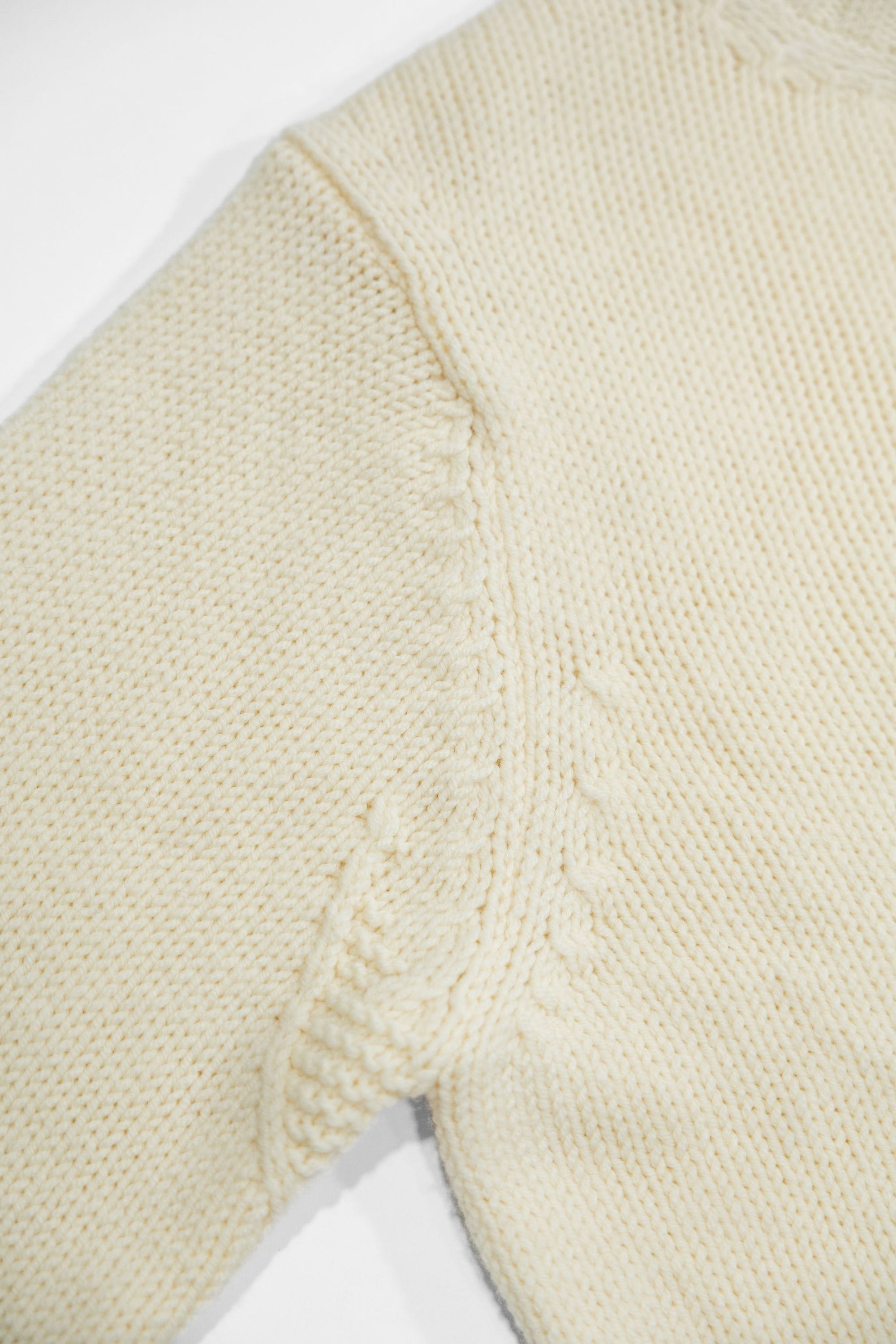 Merz b. Schwanen CREWKNIT01CTM Chunky Cropped Merino Wool Sweater - Nature