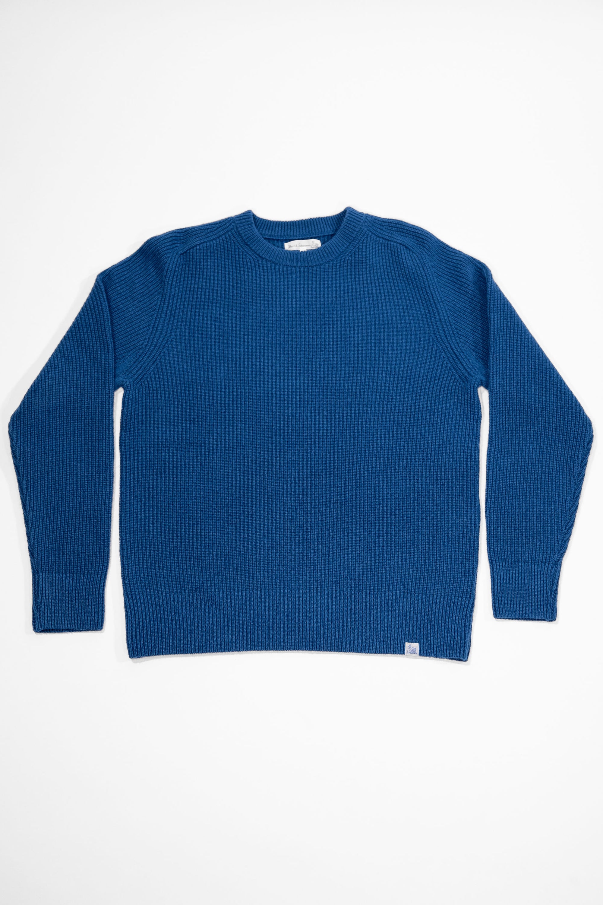 Merz b. Schwanen LOCC02 Sturdy Ribbed Merino-Wool Cashmere Sweater - Carbon Blue