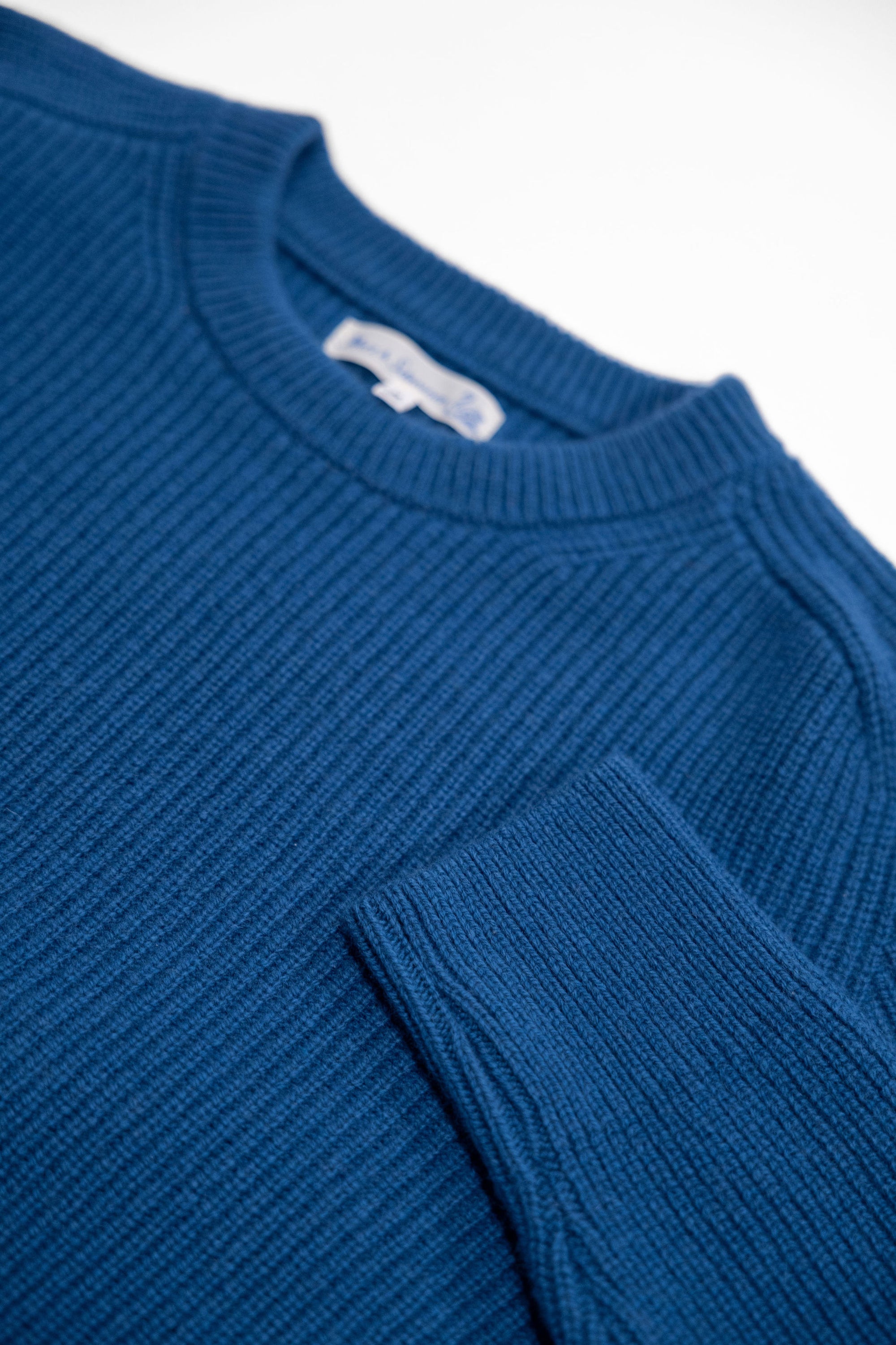 Merz b. Schwanen LOCC02 Sturdy Ribbed Merino-Wool Cashmere Sweater - Carbon Blue