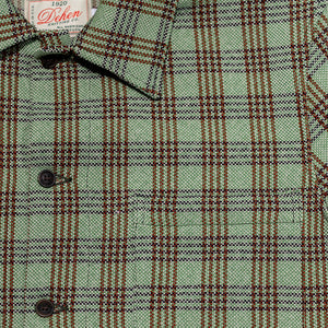 Dehen 1920 Lounge Shirt - Lawn Chair Plaid. closer up of front pocket detail