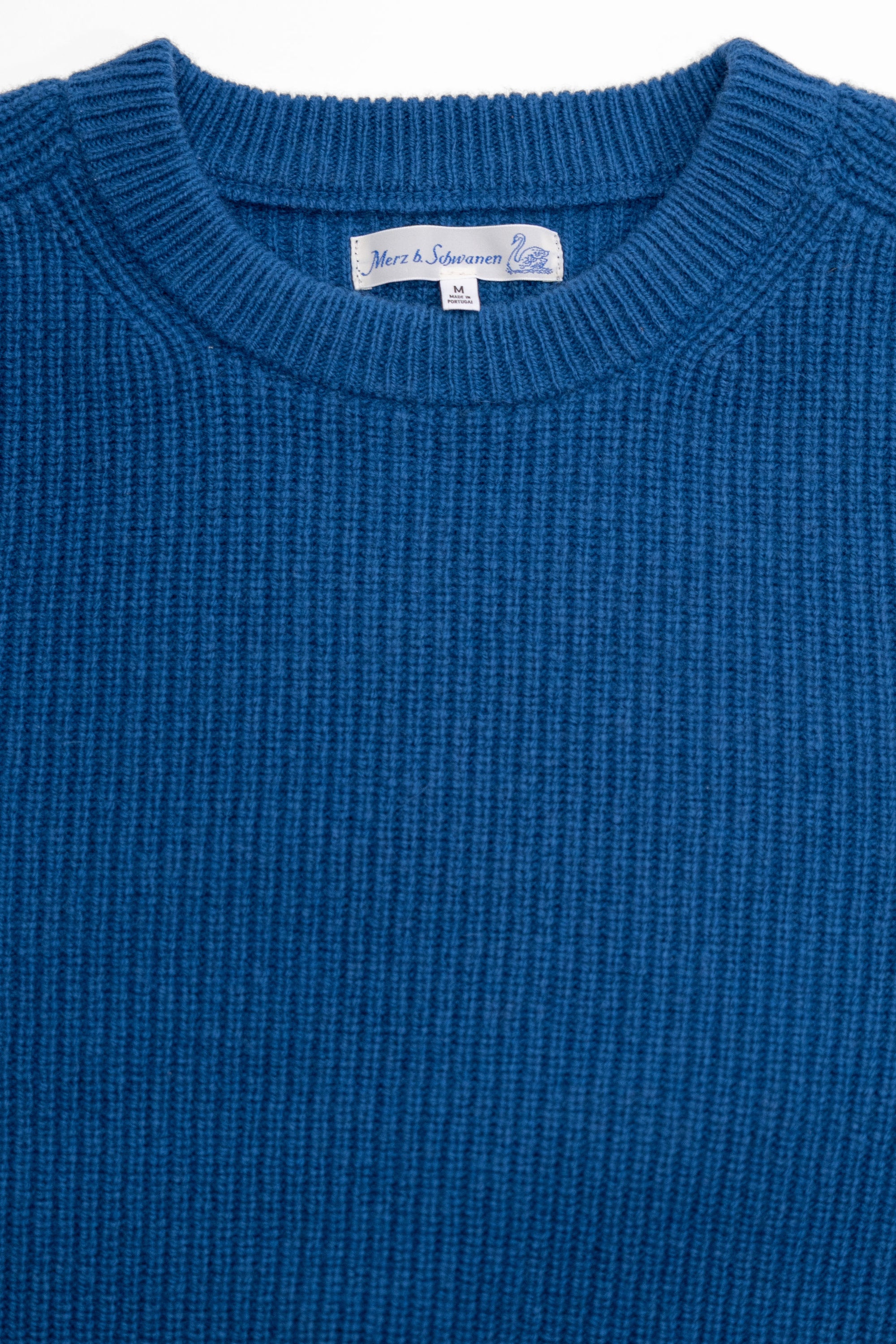 Merz b. Schwanen LOCC02 Sturdy Ribbed Merino-Wool Cashmere Sweater - Carbon Blue