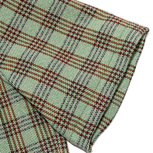 Dehen 1920 Lounge Shirt - Lawn Chair Plaid. close up of sleeve detail shot