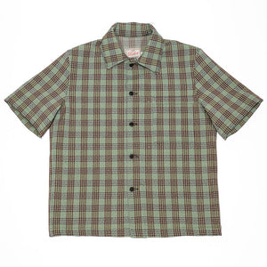Dehen 1920 Lounge Shirt - Lawn Chair Plaid. laid on back