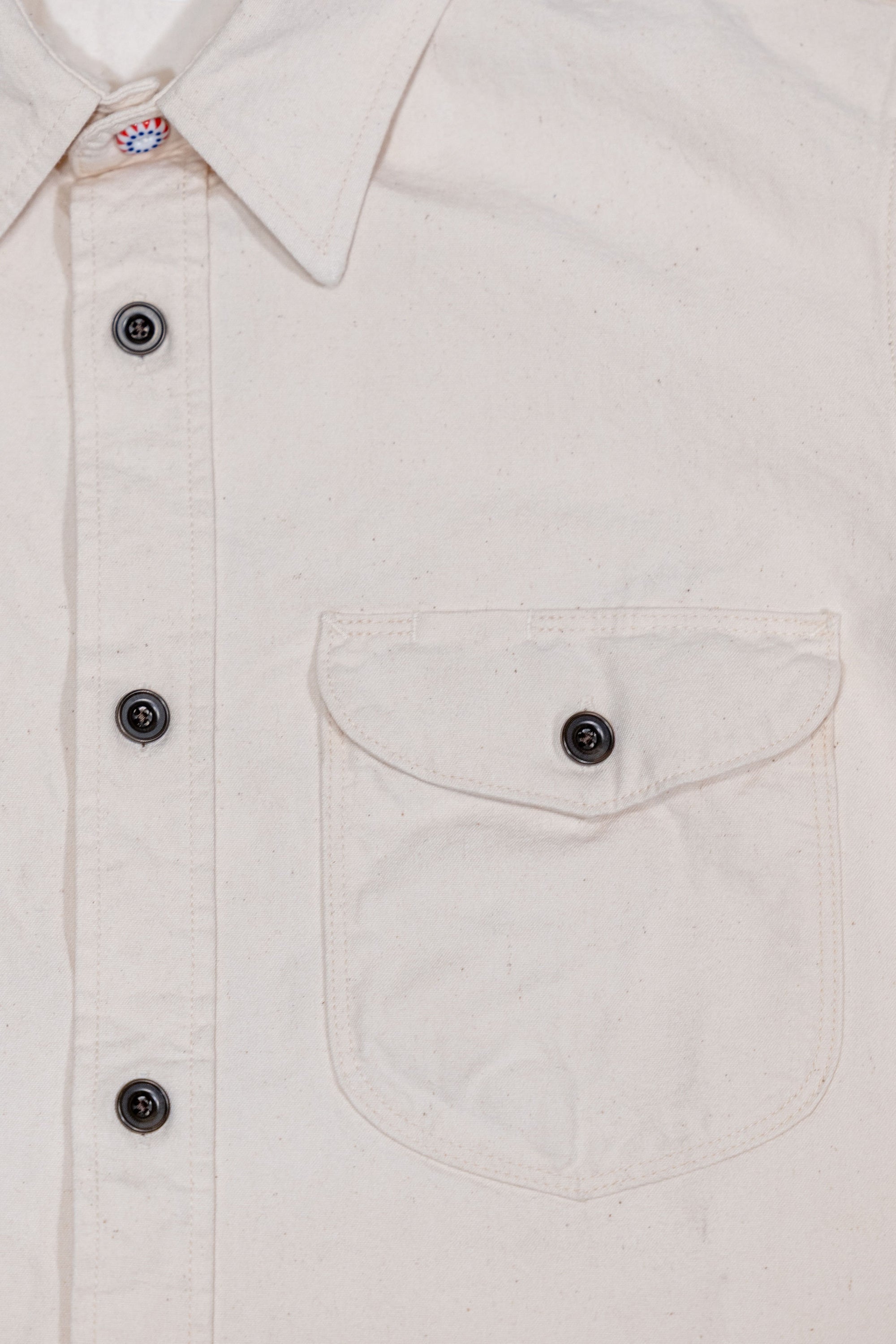 Seuvas 8oz Canvas Flap Work Shirt - Natural