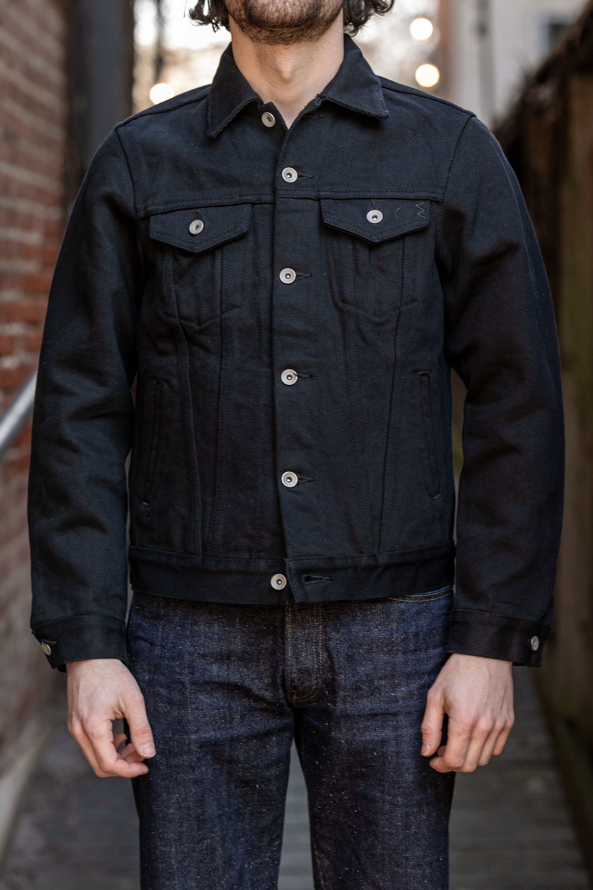 Iron Heart IH-9526PJ 21oz Non-Fade Denim Modified Type III Jacket - Superblack