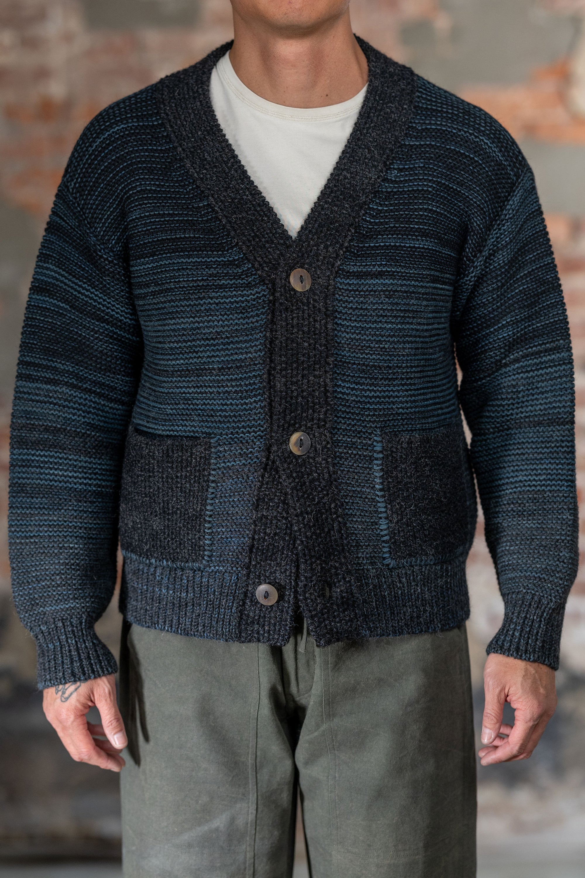 Indi + Ash Ren Cardigan - Black/Dark Indigo