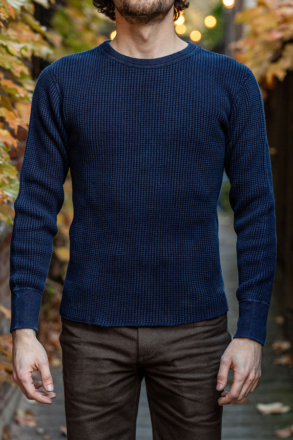 UES Big Waffle T-Shirt - Indigo - Franklin & Poe