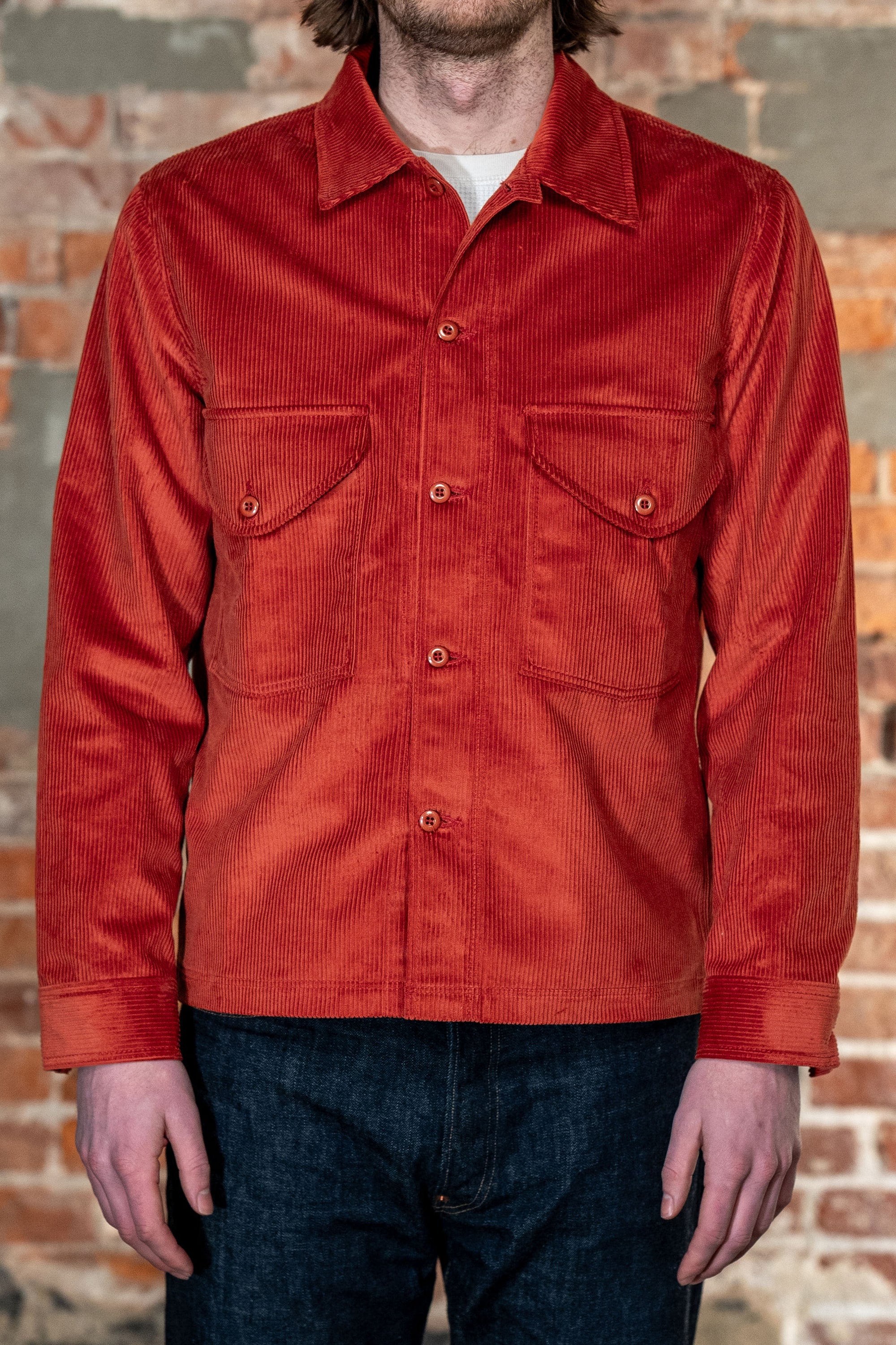 Dehen 1920 Skyline Overshirt - Rust Corduroy
