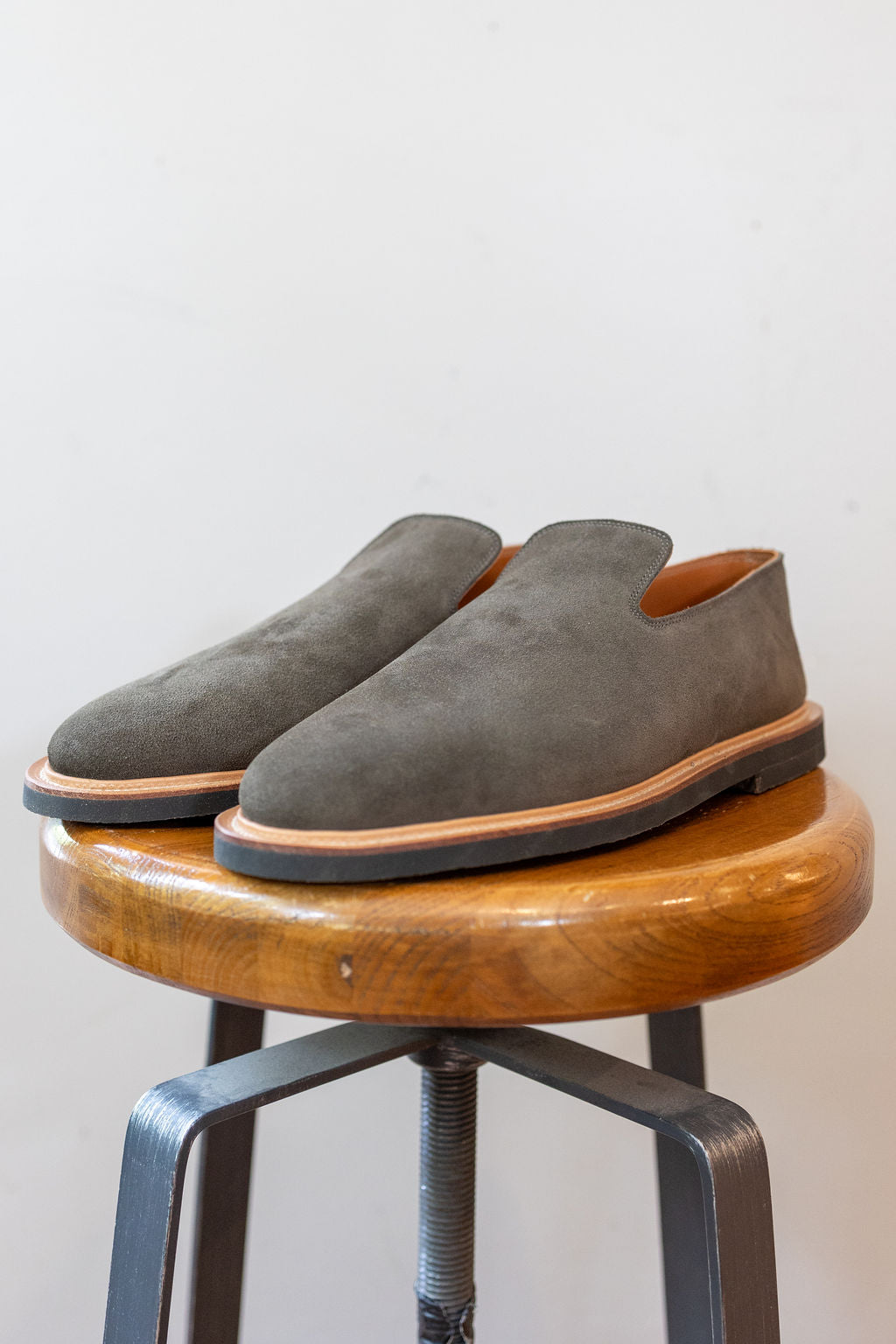 Viberg Slipper - Earth Janus Calf Suede - Franklin & Poe