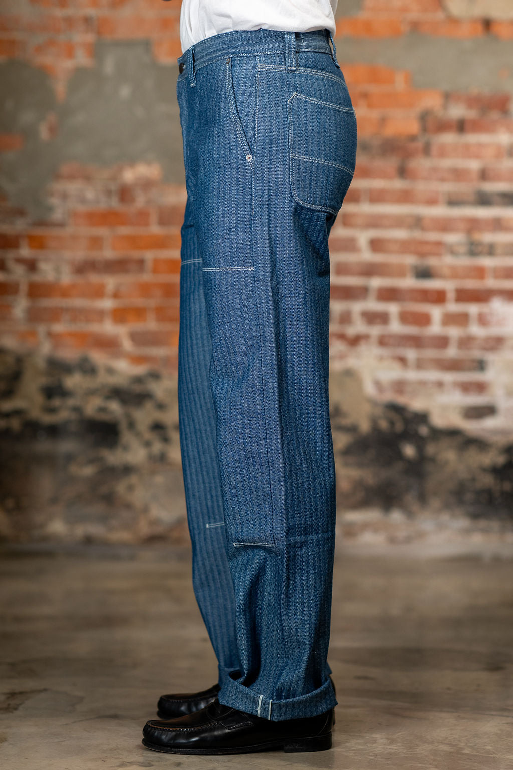 Freenote Coth Ortega Pant - 13oz Blue Herringbone