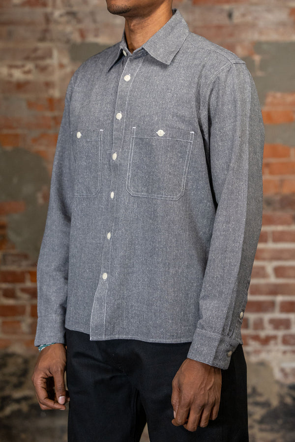 3sixteen Utility Chambray Shirt - Handloom Silk Khadi - Franklin & Poe