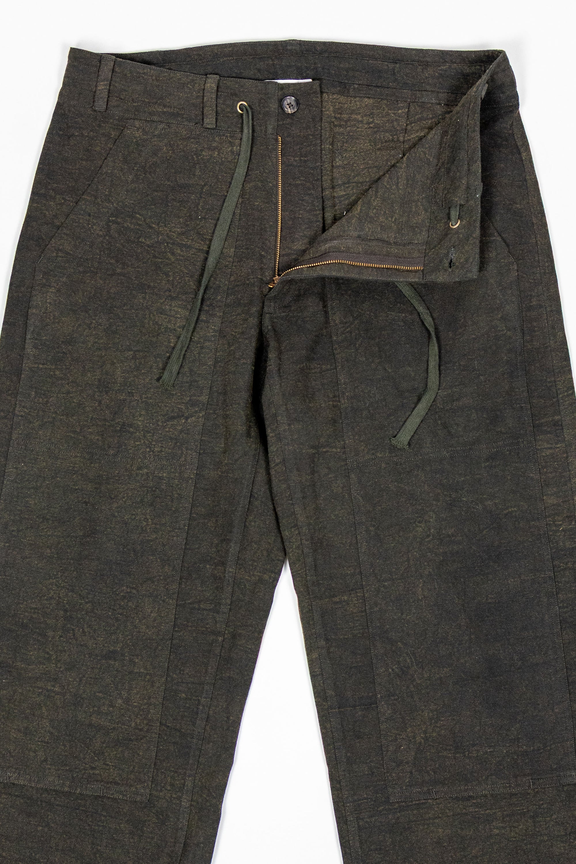 Indi + Ash Raka Pant - Iron Brown Crackle Millwoven Canvas