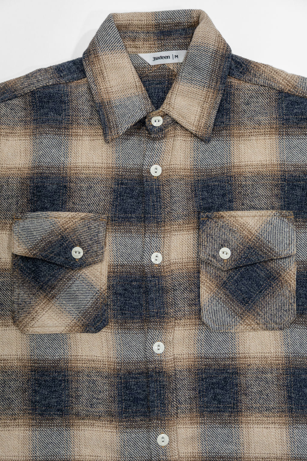 3sixteen Crosscut Flannel - Brown/Ecru