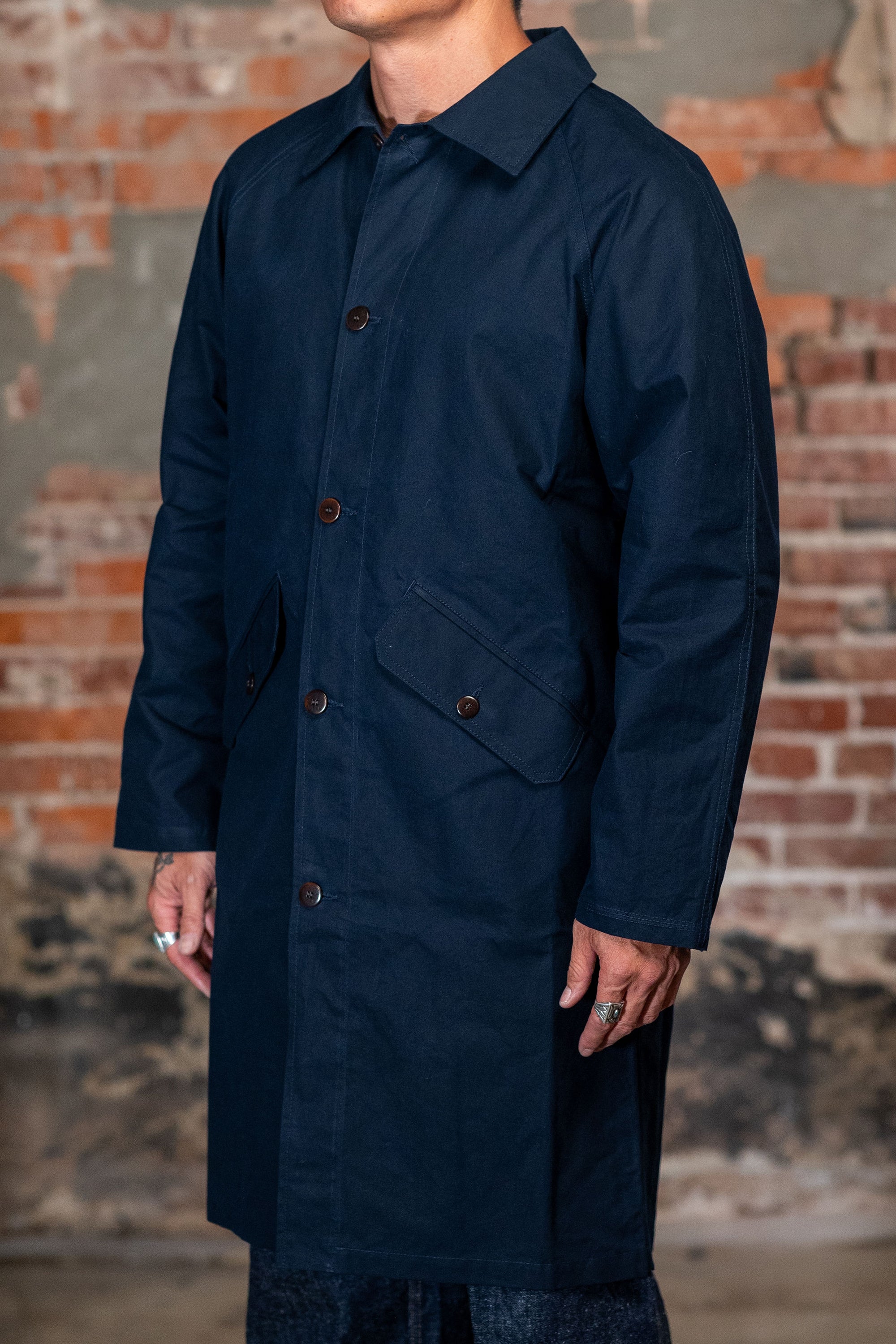 Heimat Textil Journey Coat Long - Ink Dry Wax