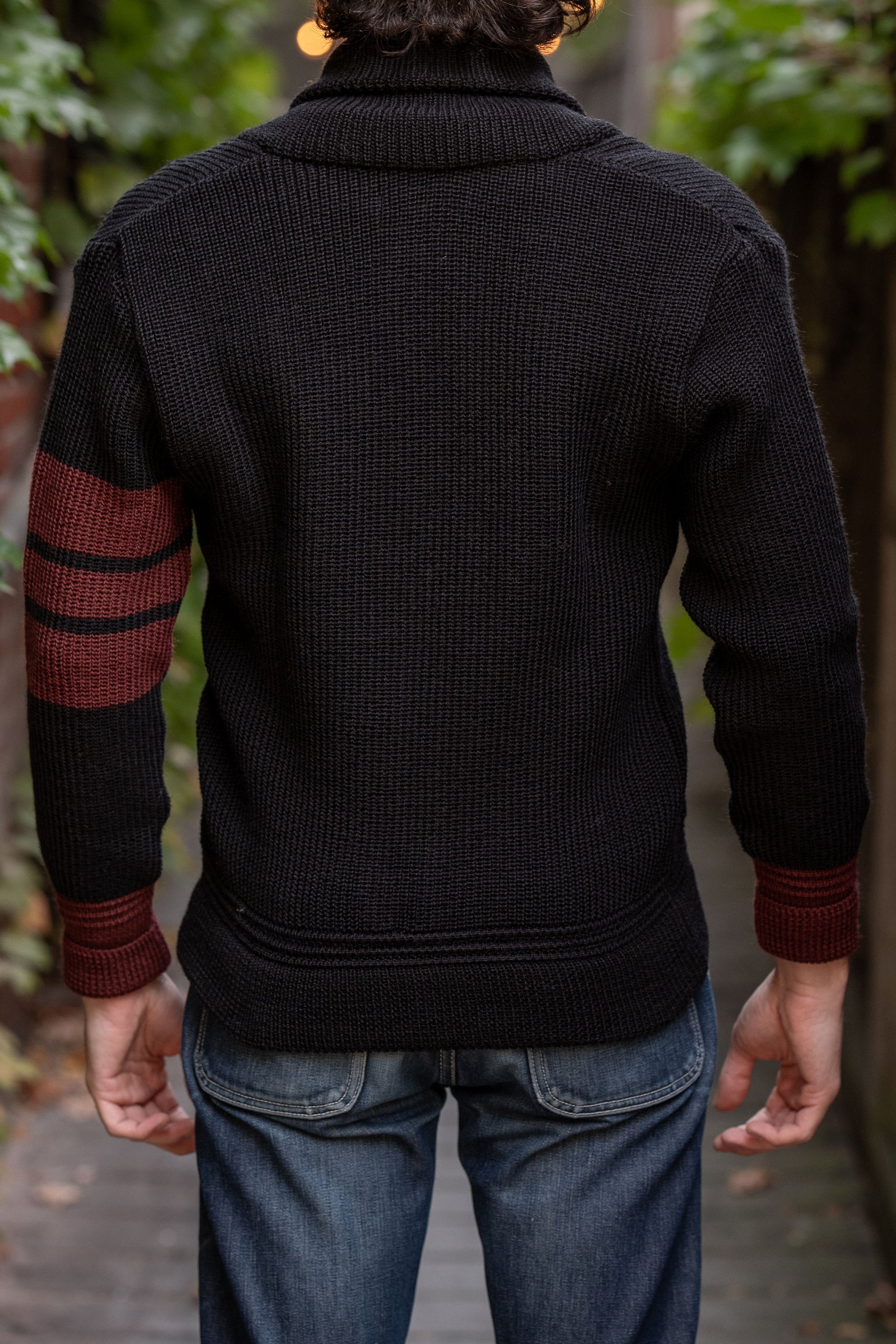 Heimat Textil Eiger Cardigan - Black/Burgundy