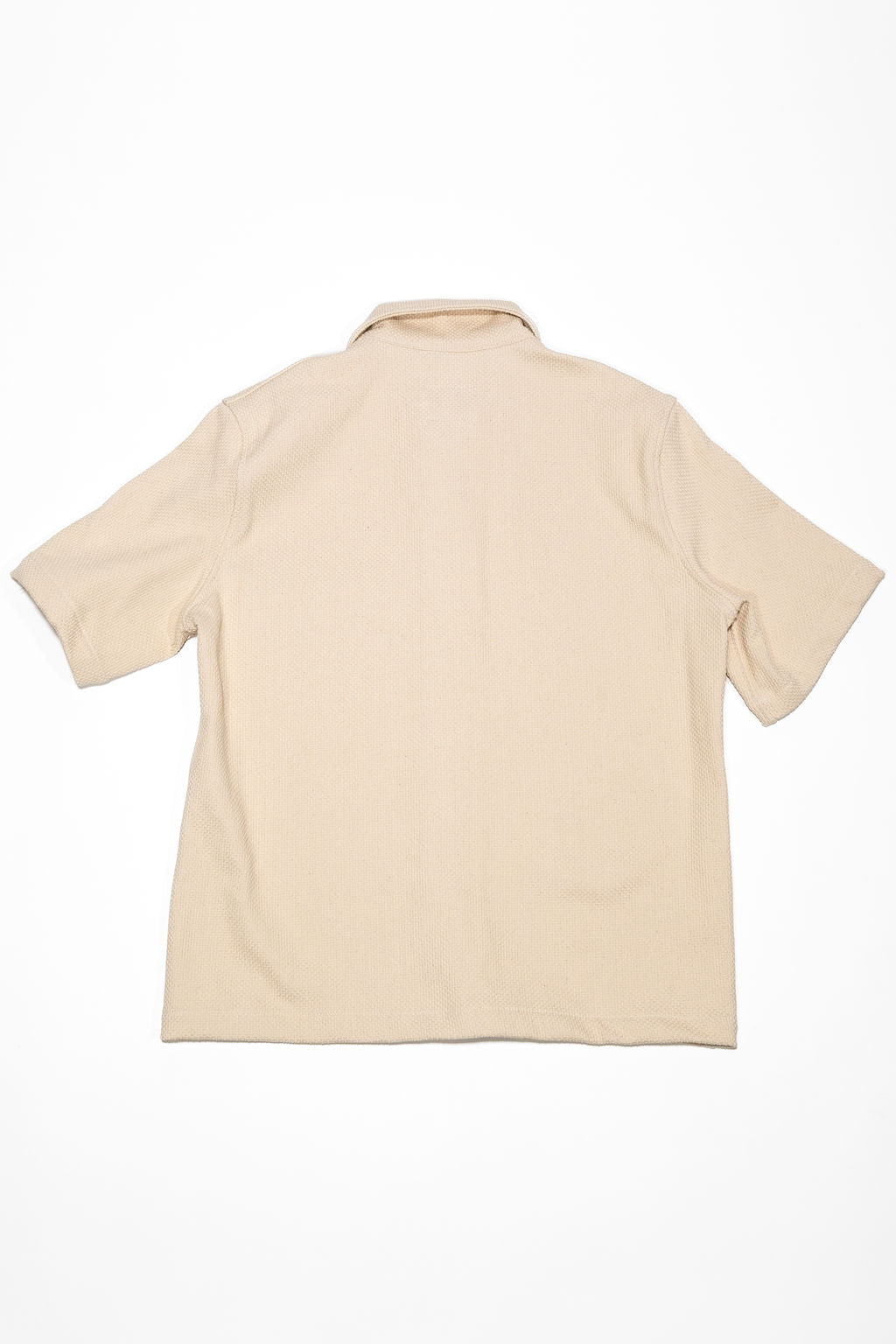 Dehen 1920 Lounge Shirt - Natural Sashi-Ori. laid on top