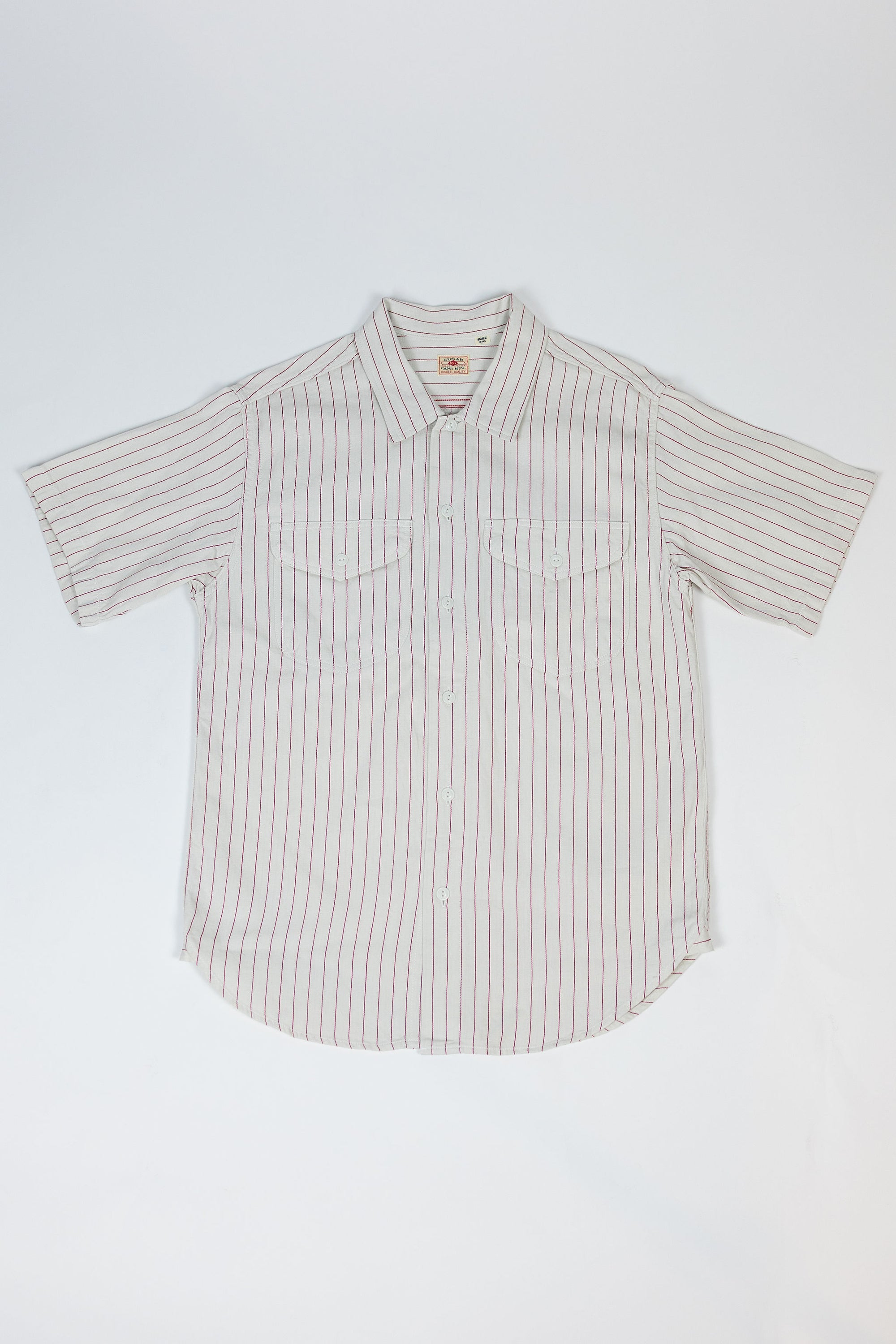 Sugar Cane Coke Stripe Work Shirt - Off White