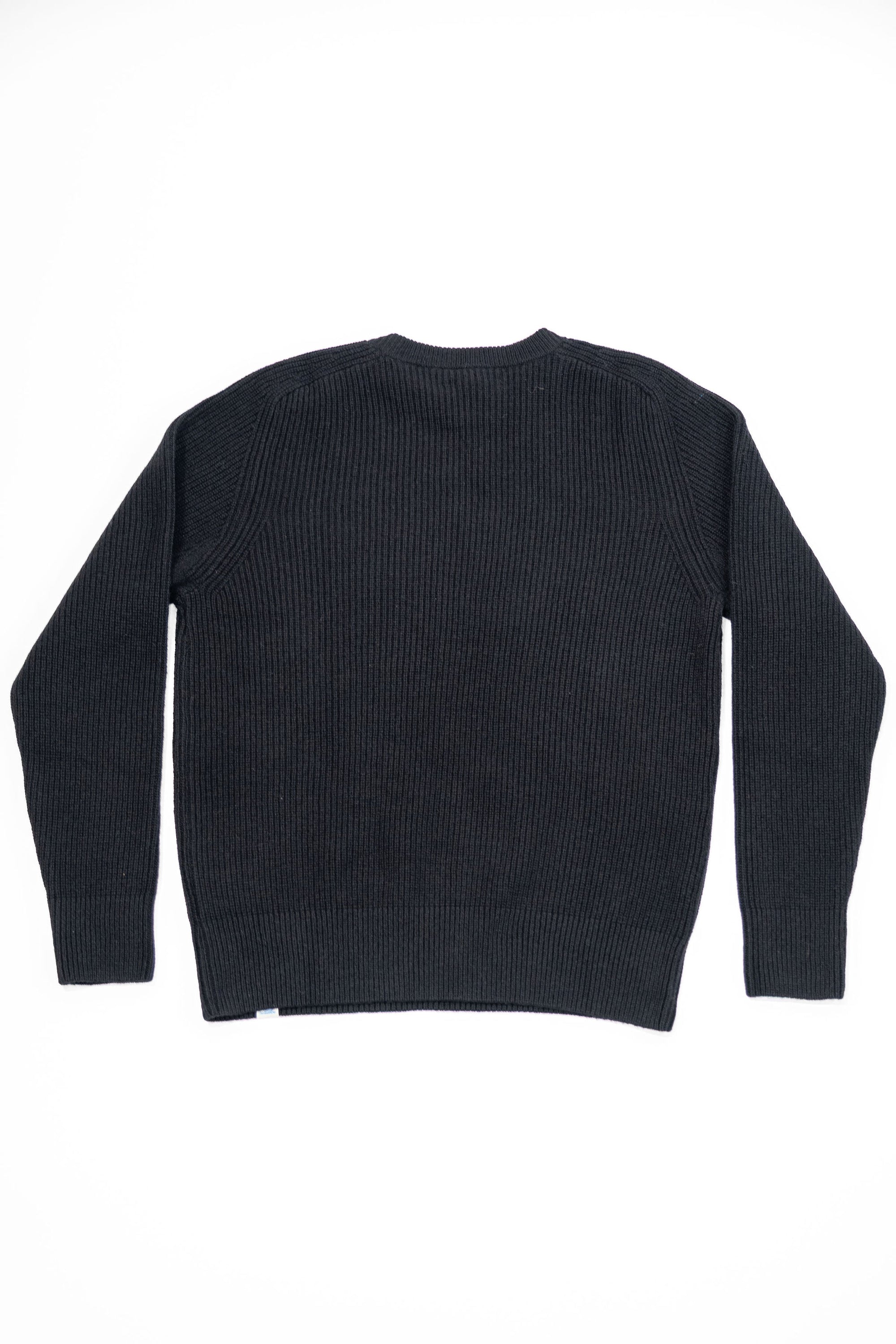 Merz b. Schwanen LOCC02 Sturdy Ribbed Merino-Wool Cashmere Sweater - Deep Black