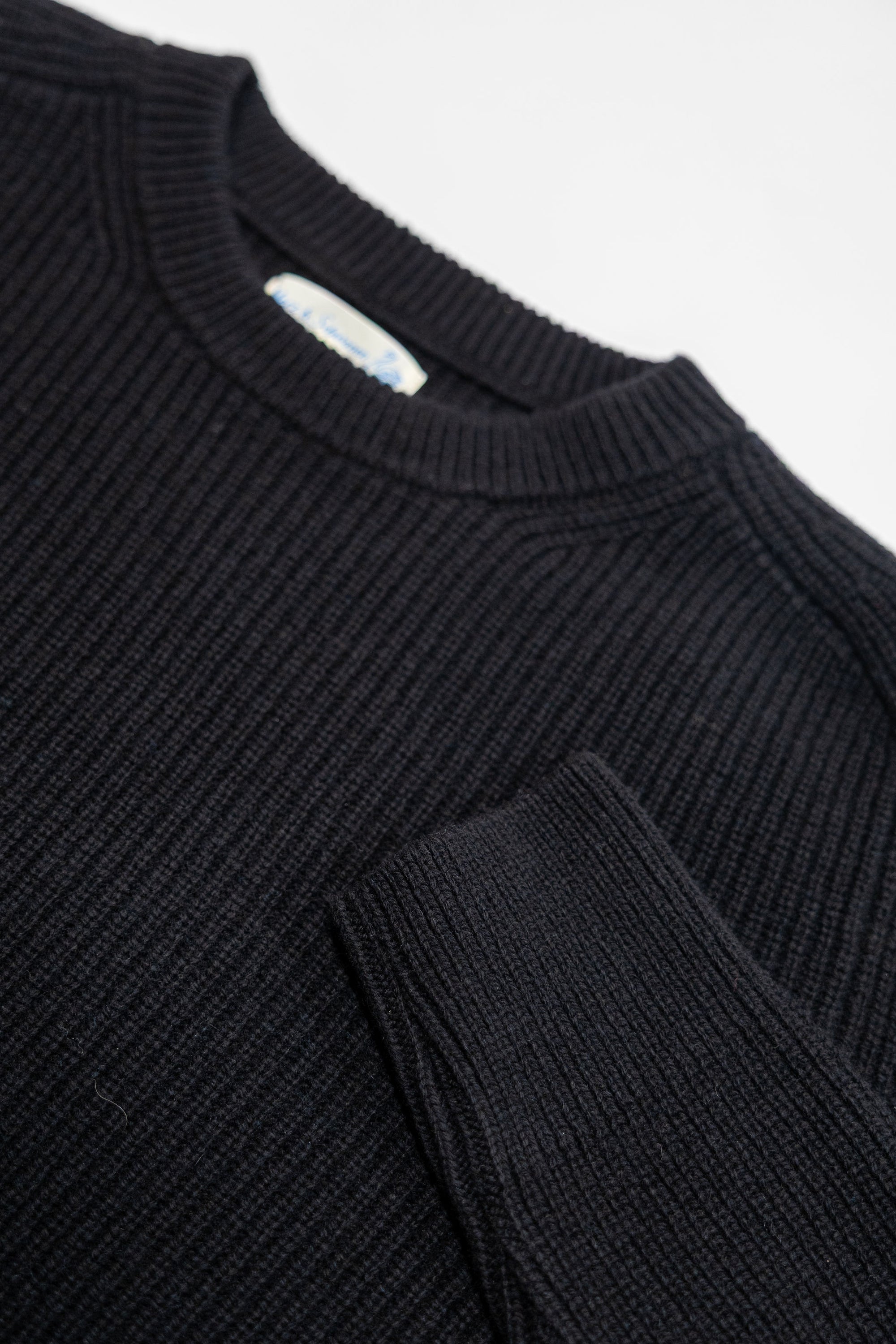 Merz b. Schwanen LOCC02 Sturdy Ribbed Merino-Wool Cashmere Sweater - Deep Black