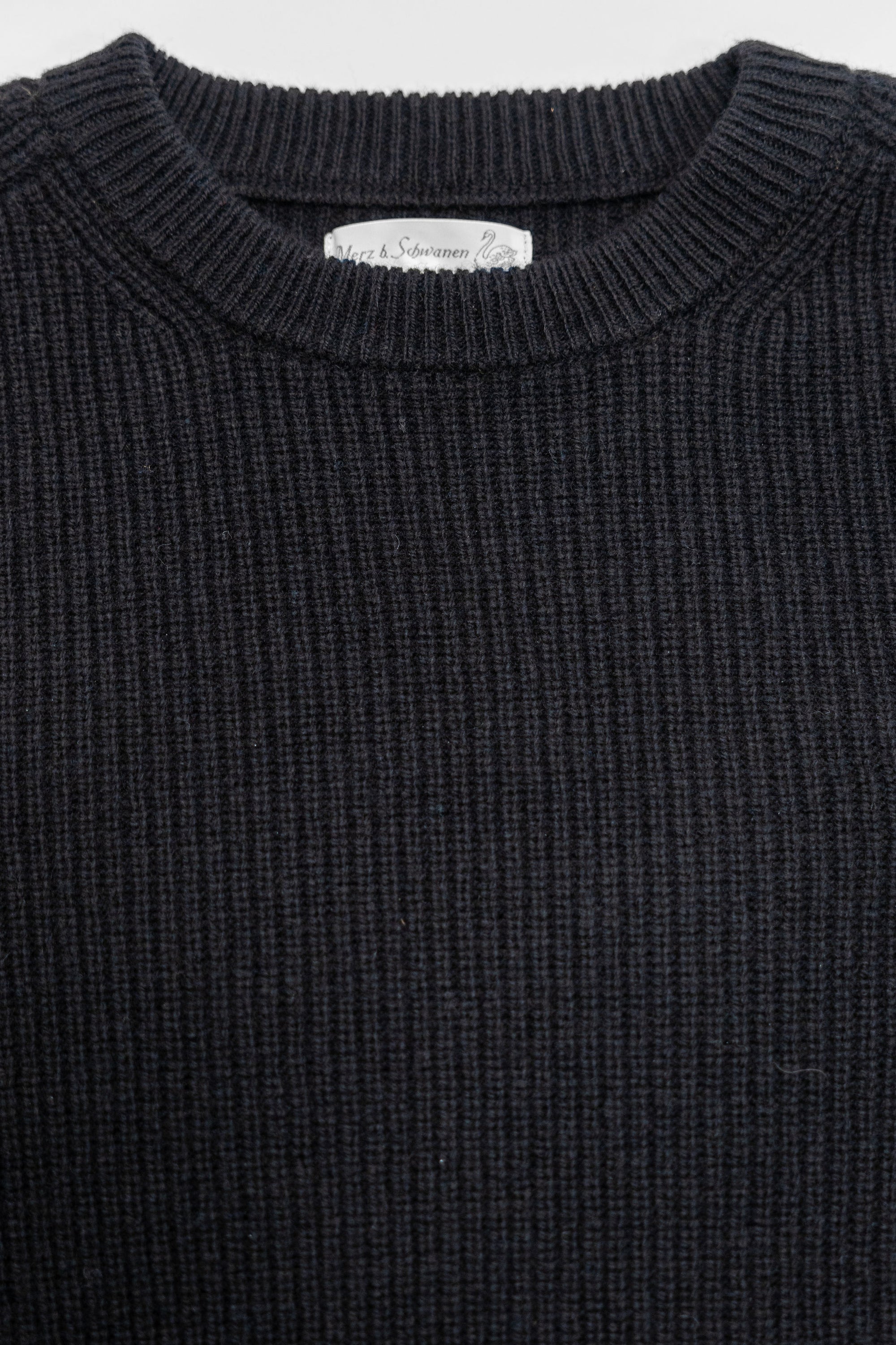 Merz b. Schwanen LOCC02 Sturdy Ribbed Merino-Wool Cashmere Sweater - Deep Black