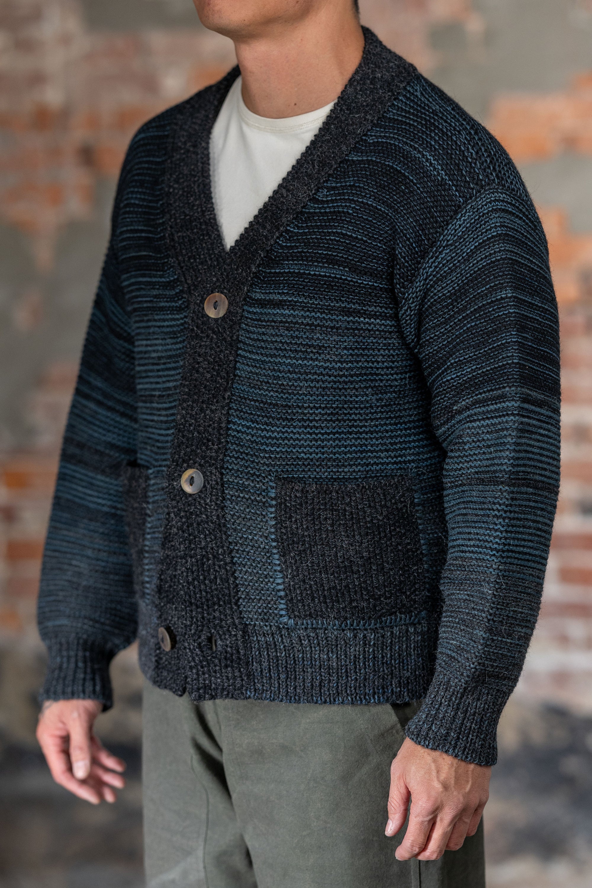Indi + Ash Ren Cardigan - Black/Dark Indigo