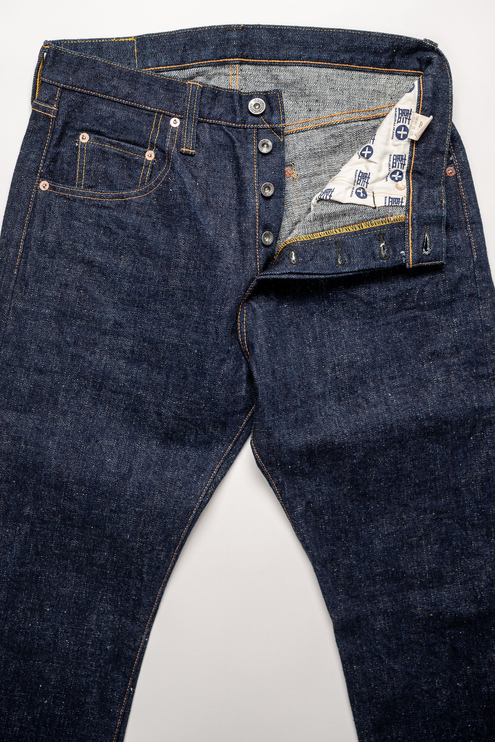 Samurai S211AX Ai Benkei - 18oz Natural Indigo Relaxed Tapered Denim