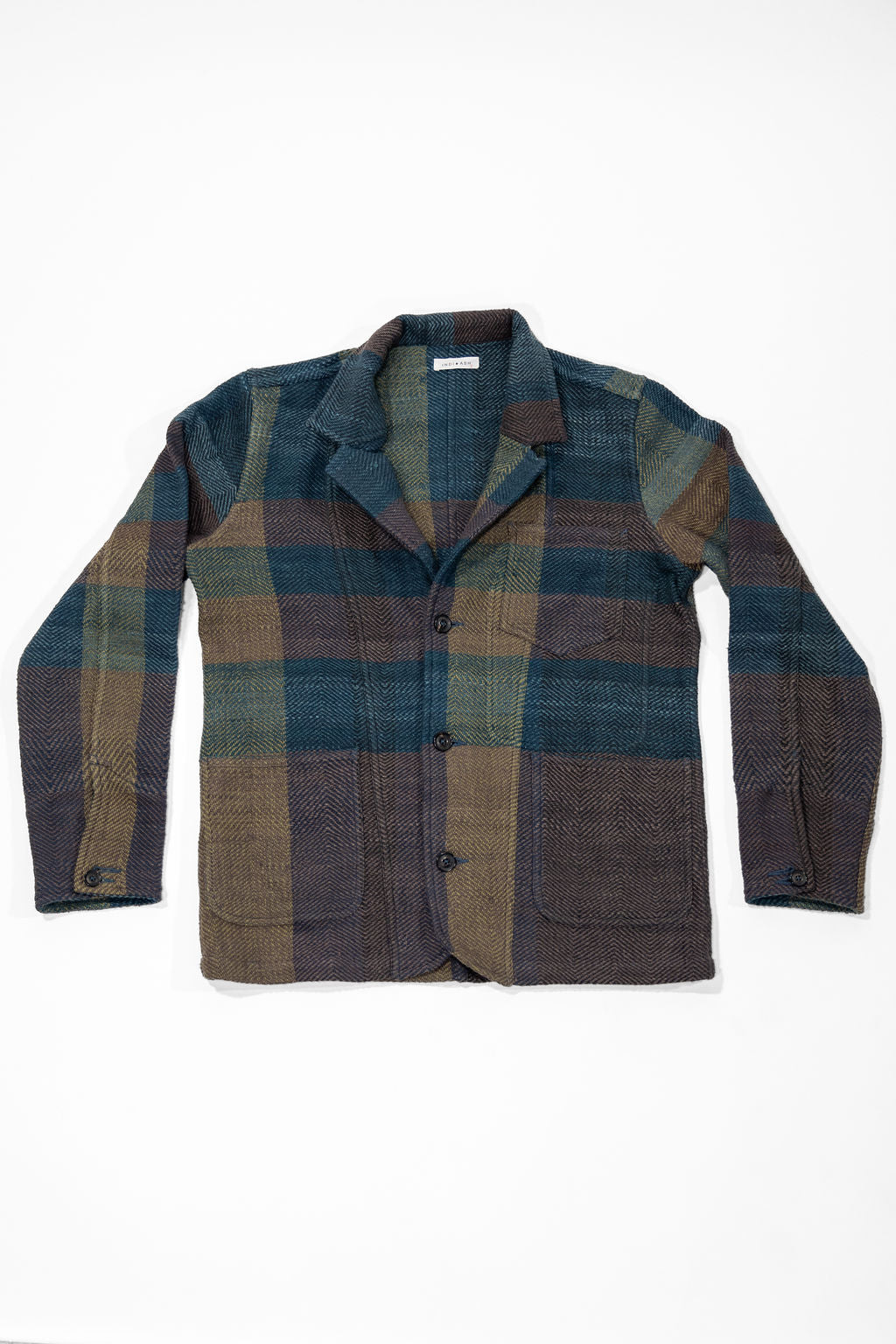 Indi + Ash Study Jacket - Handspun Herringbone Blanket Plaid