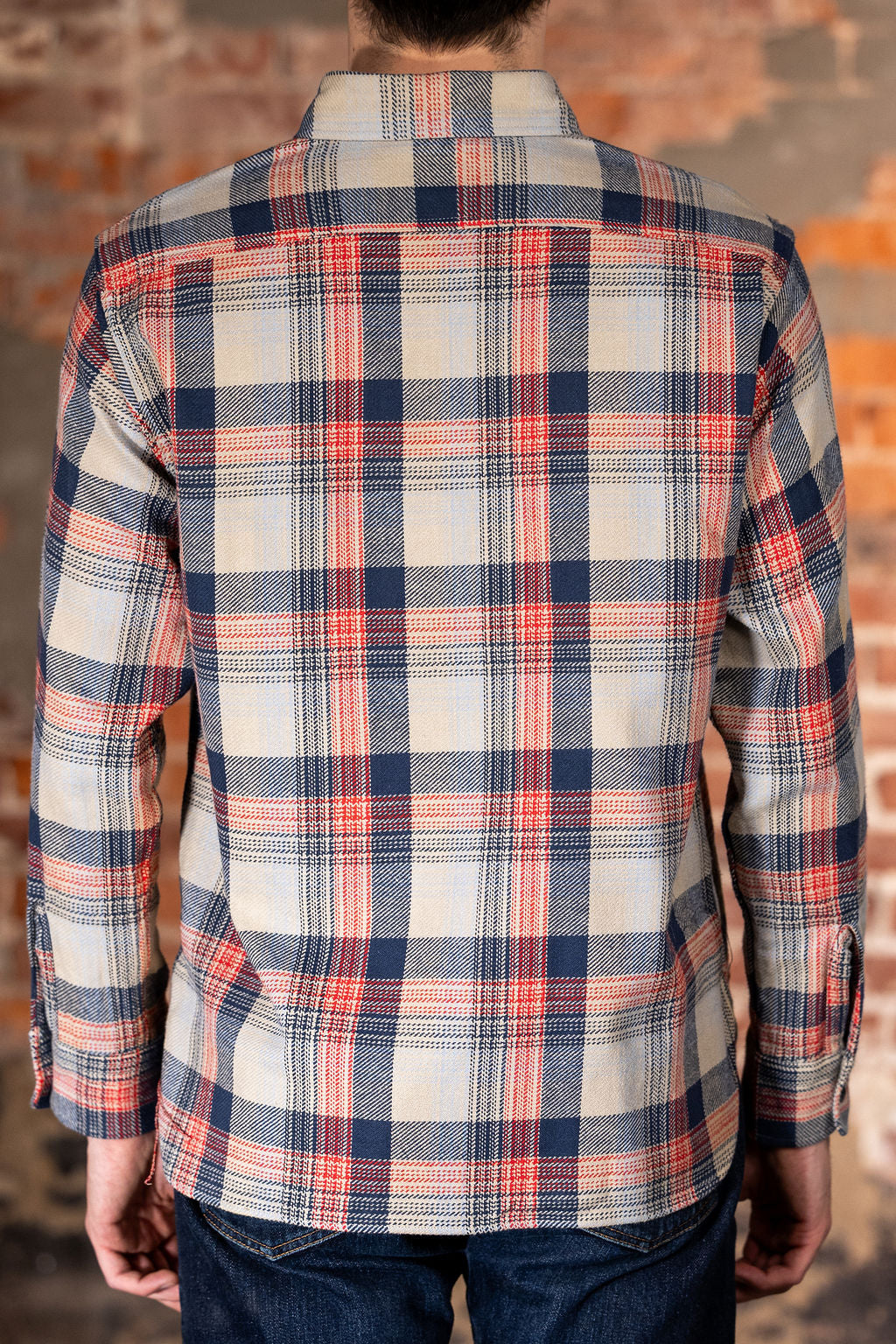 Sugar Cane Lot No. SC29562 Twill Check Work Shirt - Beige