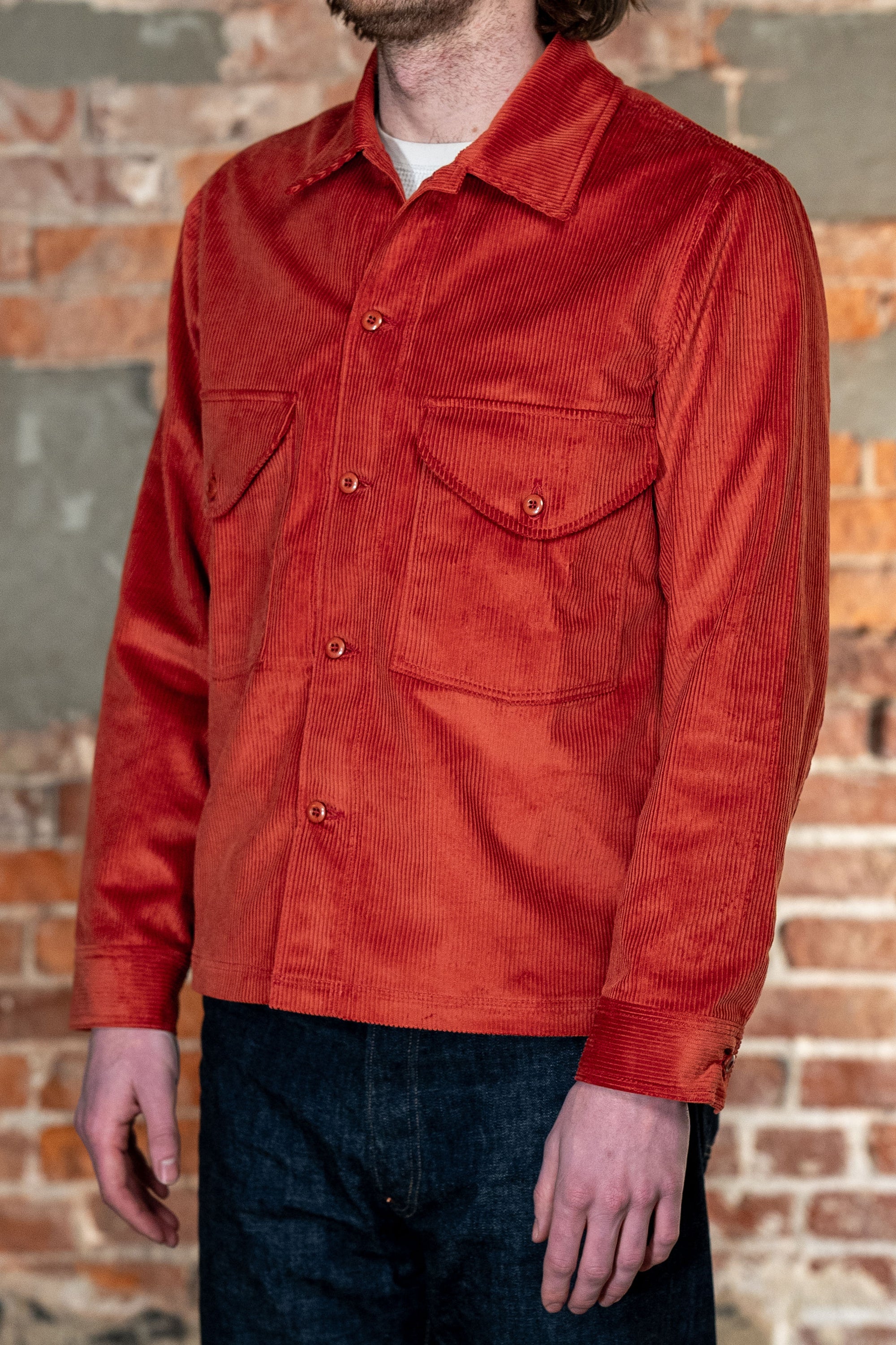 Dehen 1920 Skyline Overshirt - Rust Corduroy