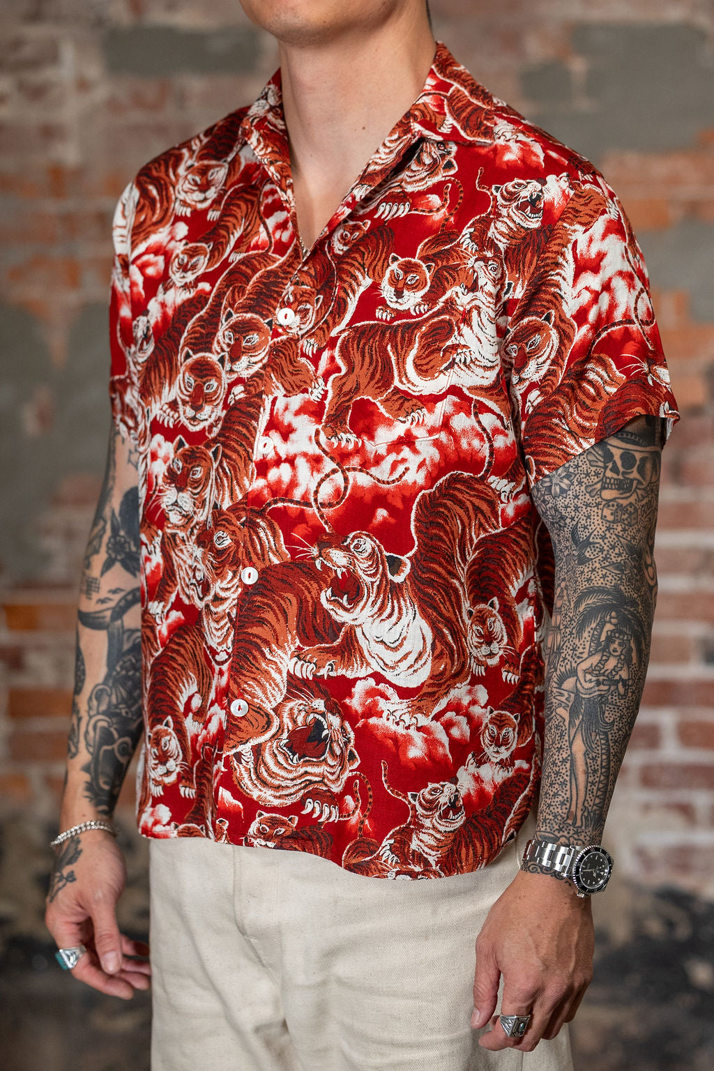 Freenote Cloth Hawaiian - Red Tiger