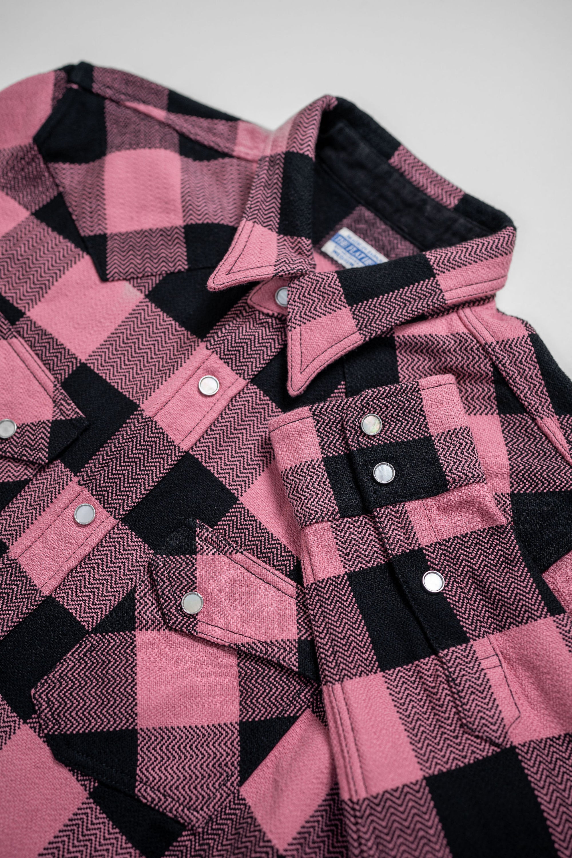 The Flat Head SNW-101L Block Check Western Flannel Shirt - Pink/Black